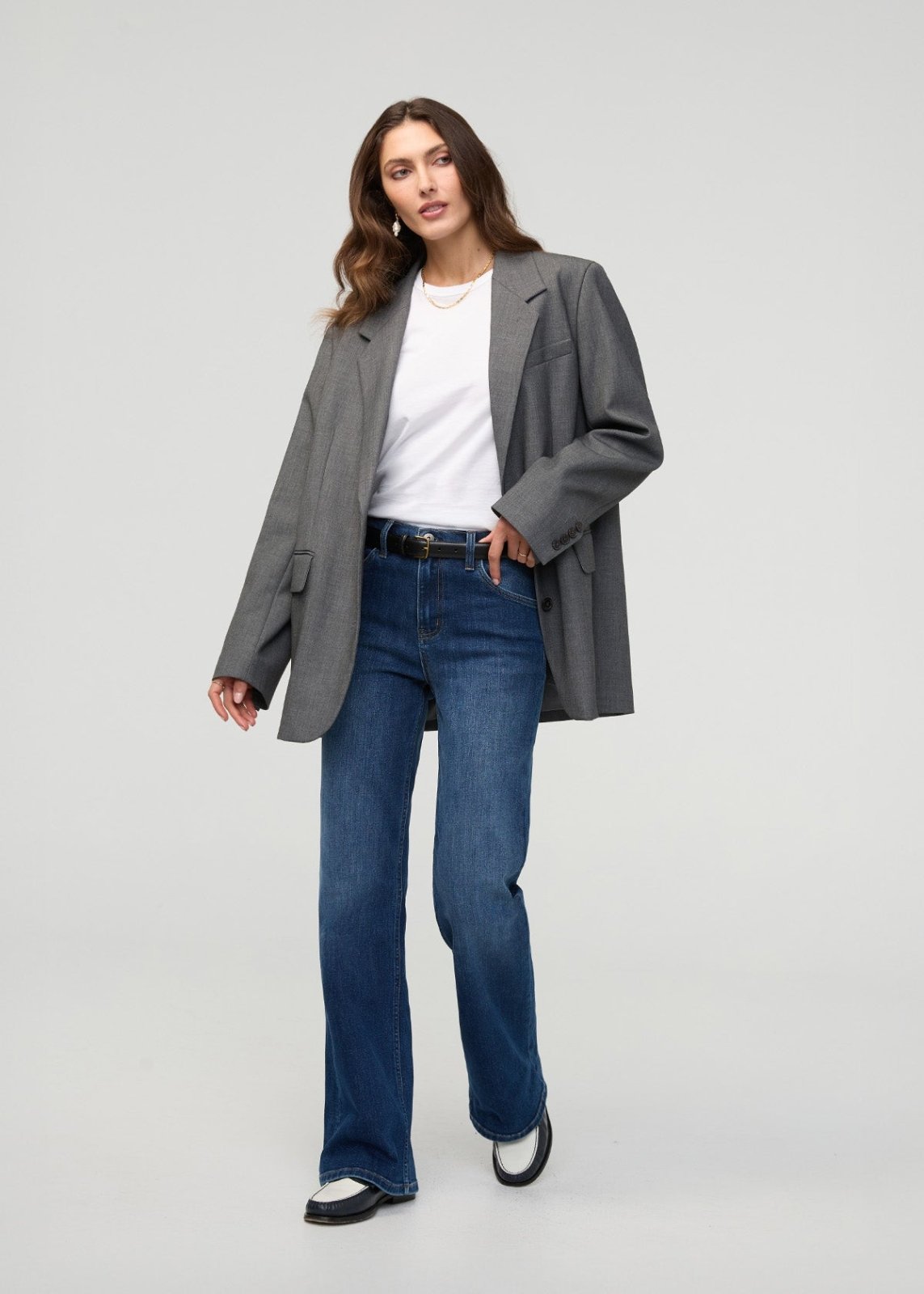 women's night harbour high rise straight wide leg jeans full body