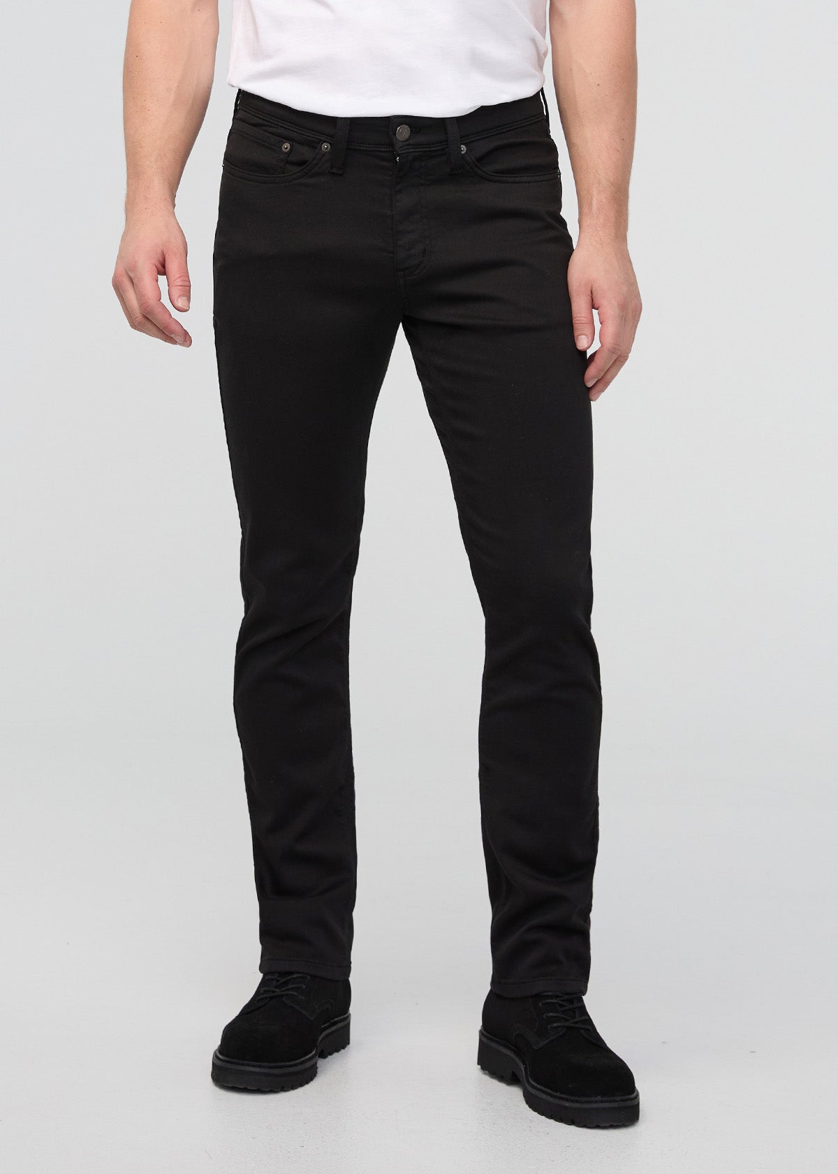 mens slim straight black dress sweatpant front