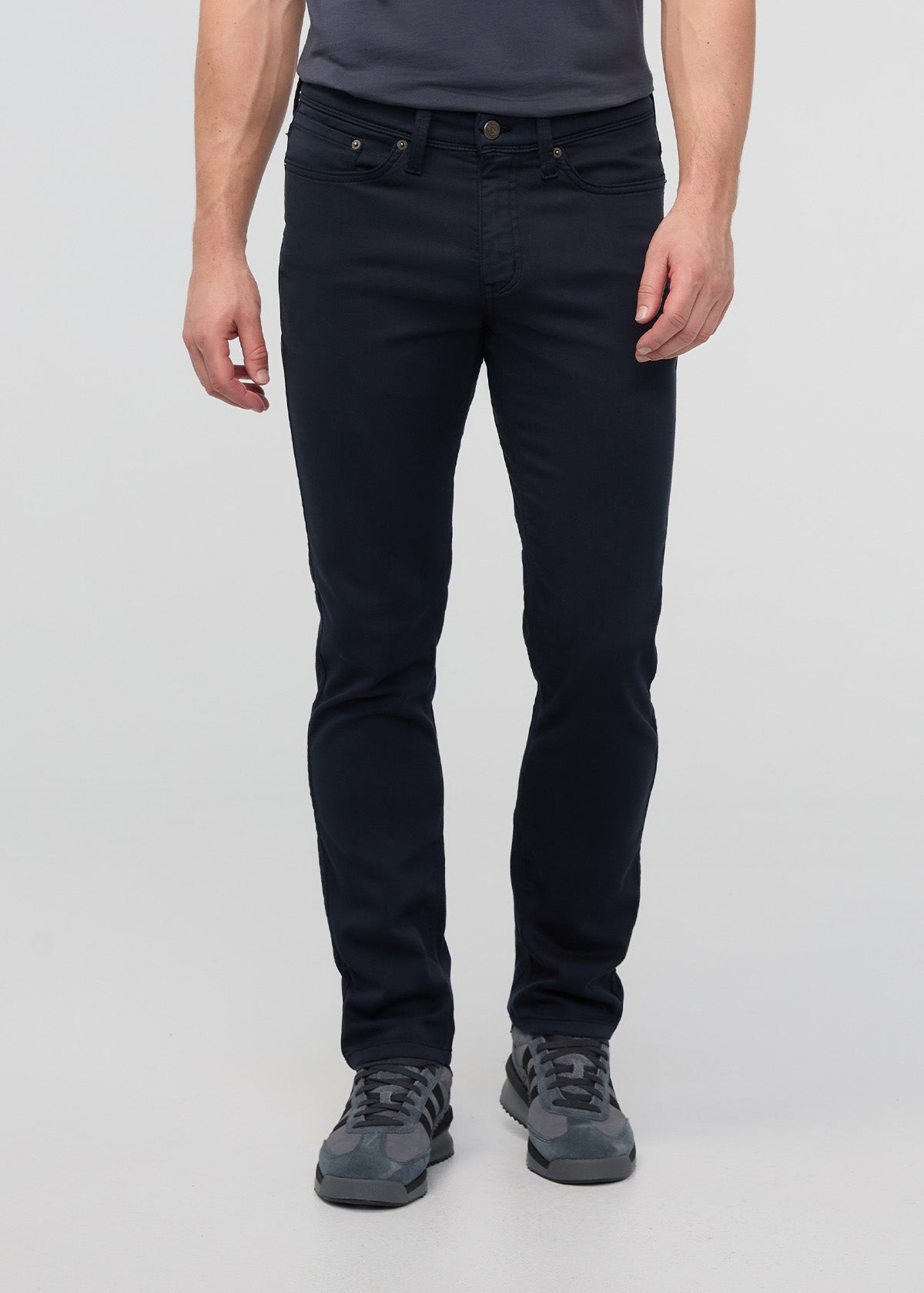 mens navy slim straight dress sweatpant front