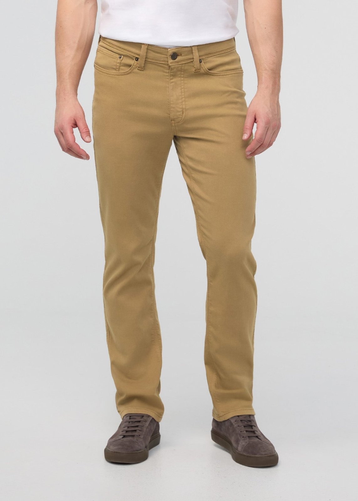 mens camel straight fit dress sweatpant front
