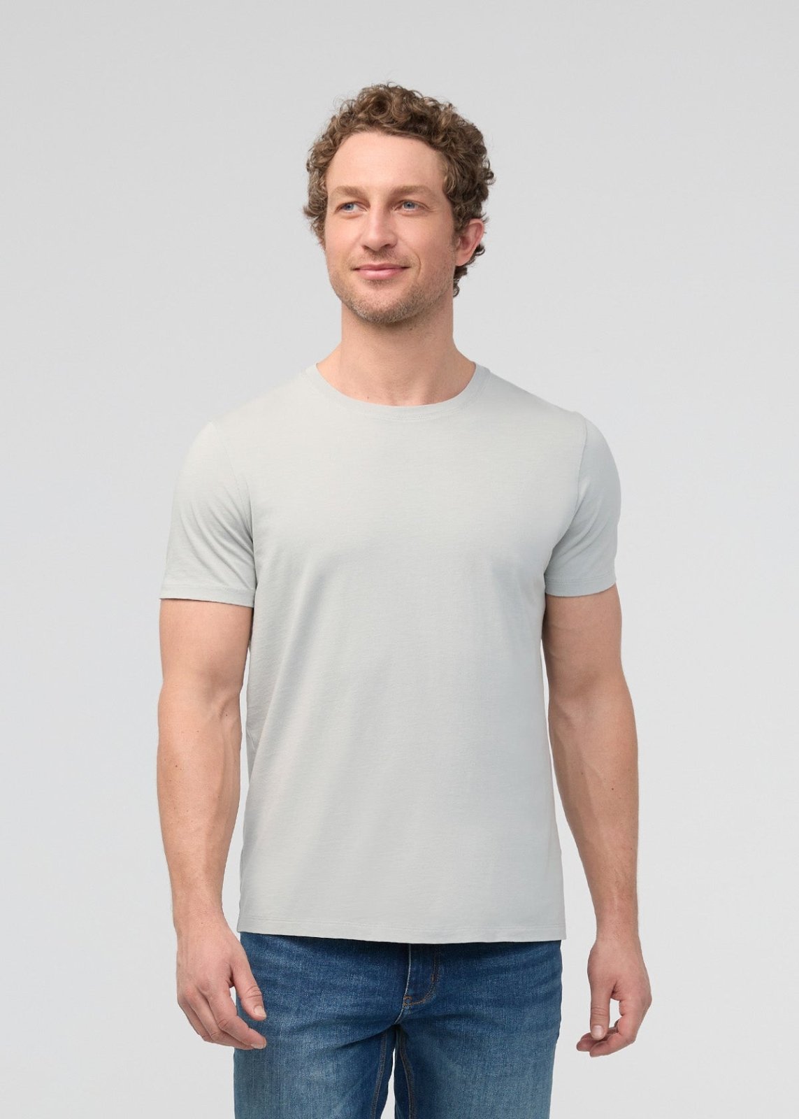 mens 100% pima cotton light sage green t-shirt front