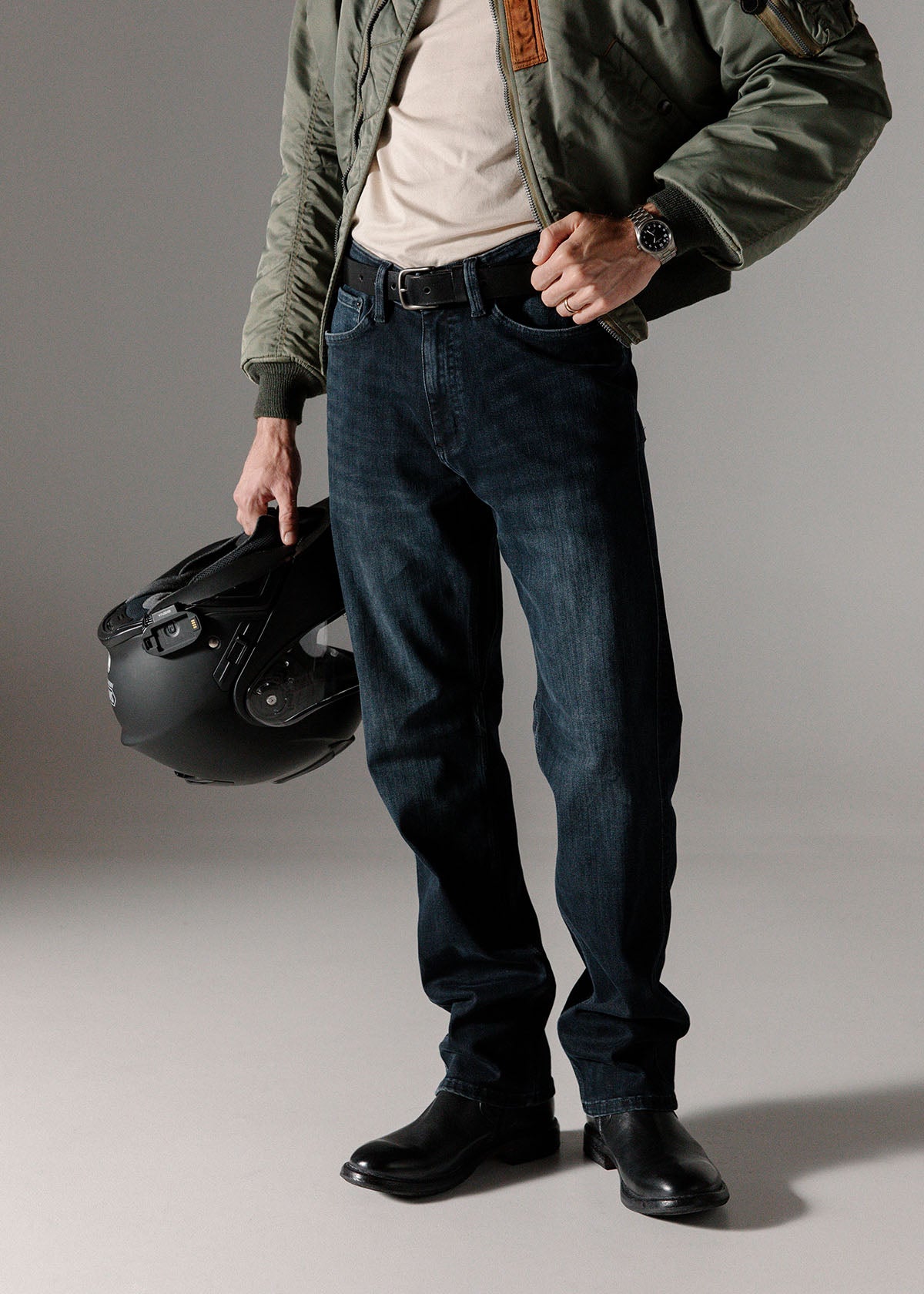 Jeans Performance Denim Lite, coupe slim droite - Carbon Stone
