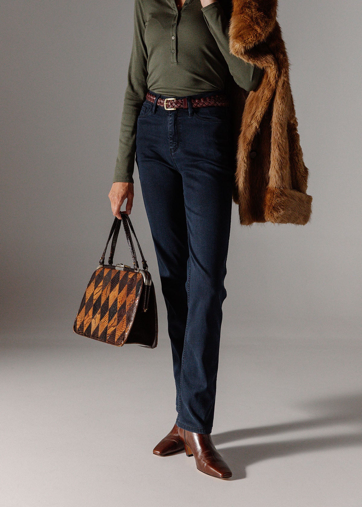 Performance Denim Luxe High Rise Slim Straight - Dusk