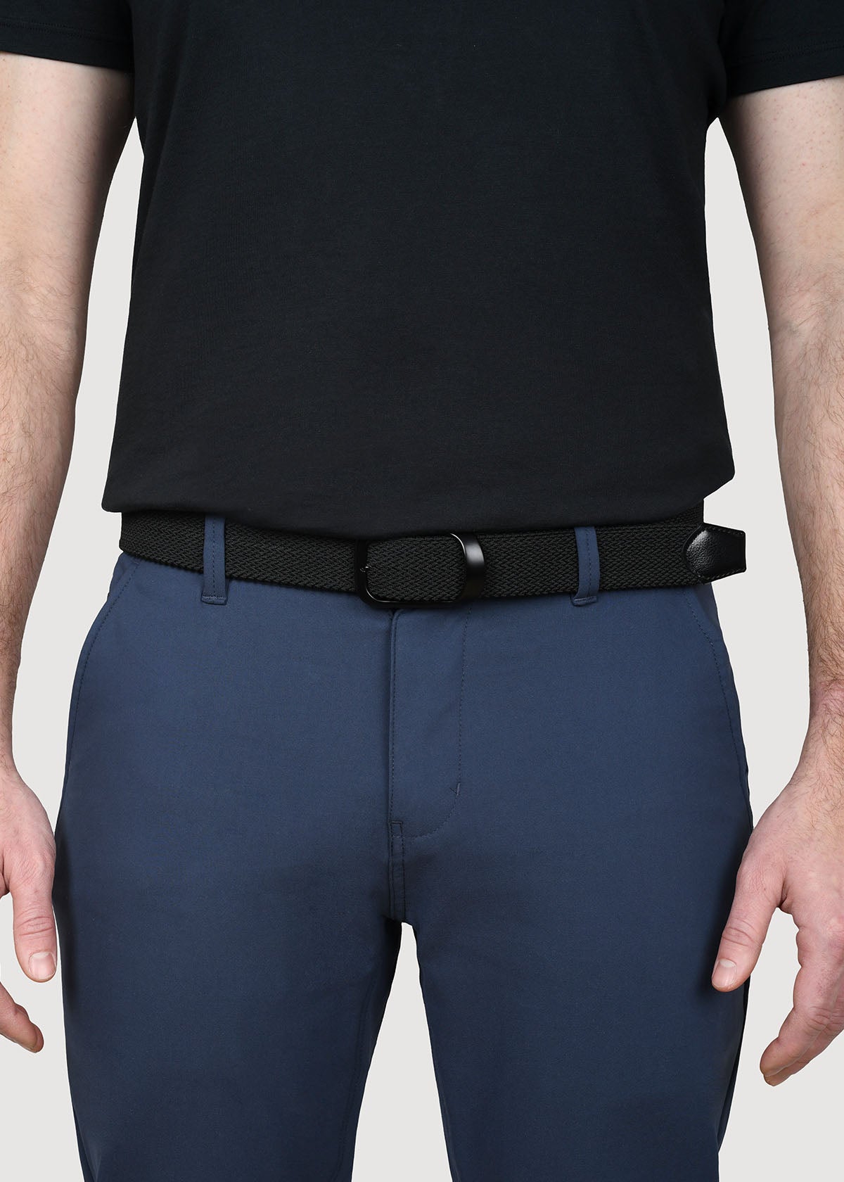 performance stretch braided black belt front