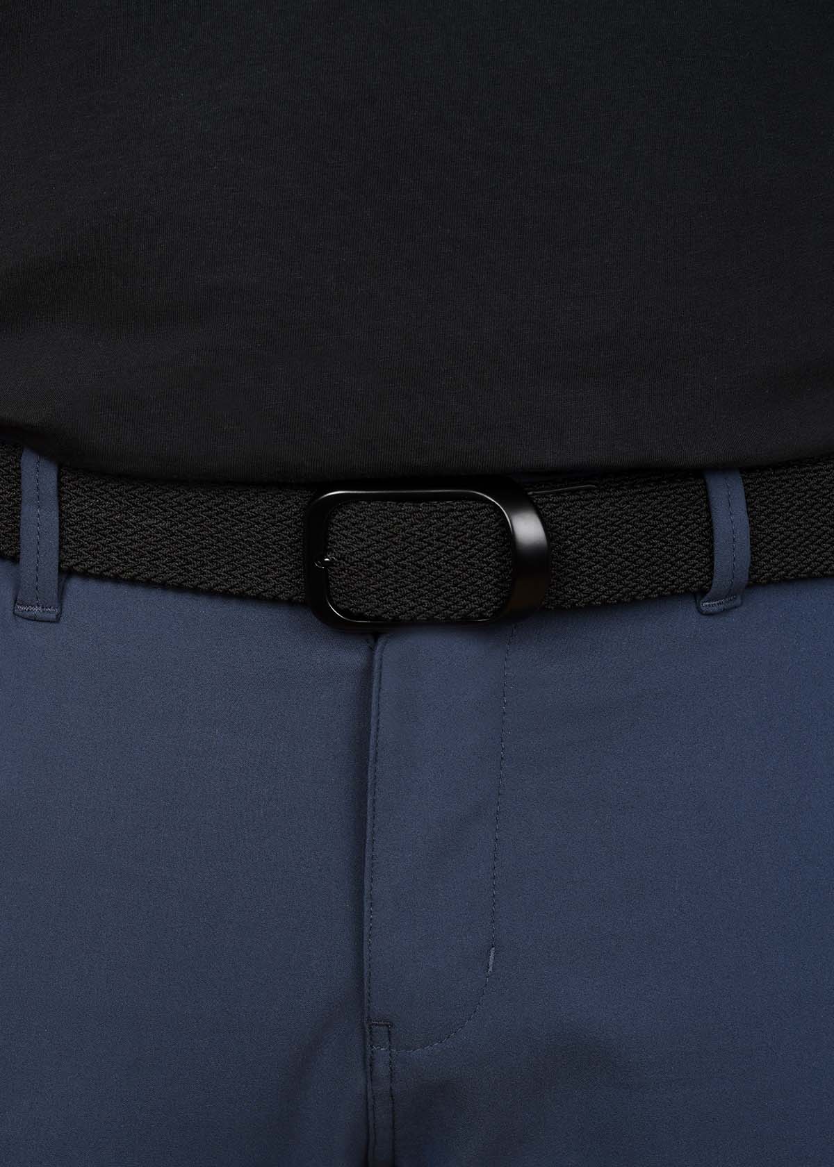 performance stretch braided black belt buckle