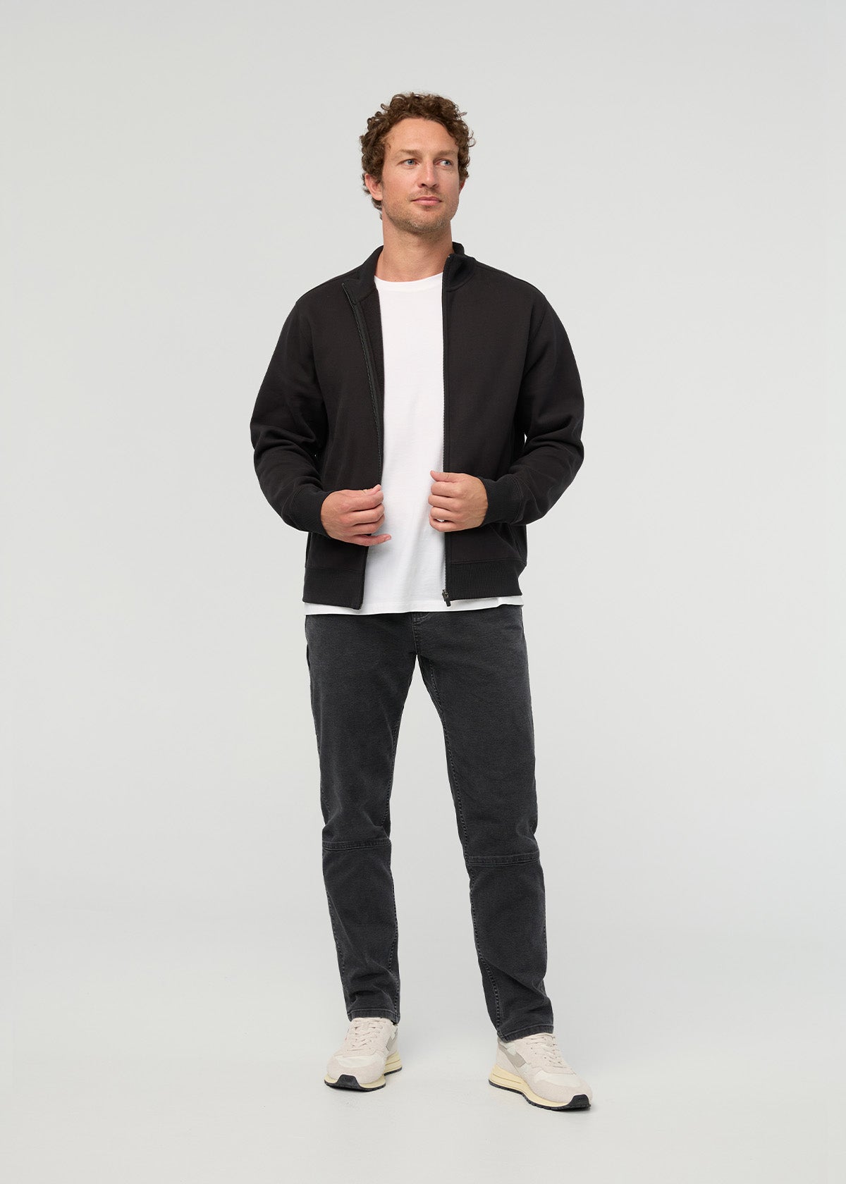 pantalon-de-menuisier-en-toile-extensible-pour-homme-noir - devant intégral