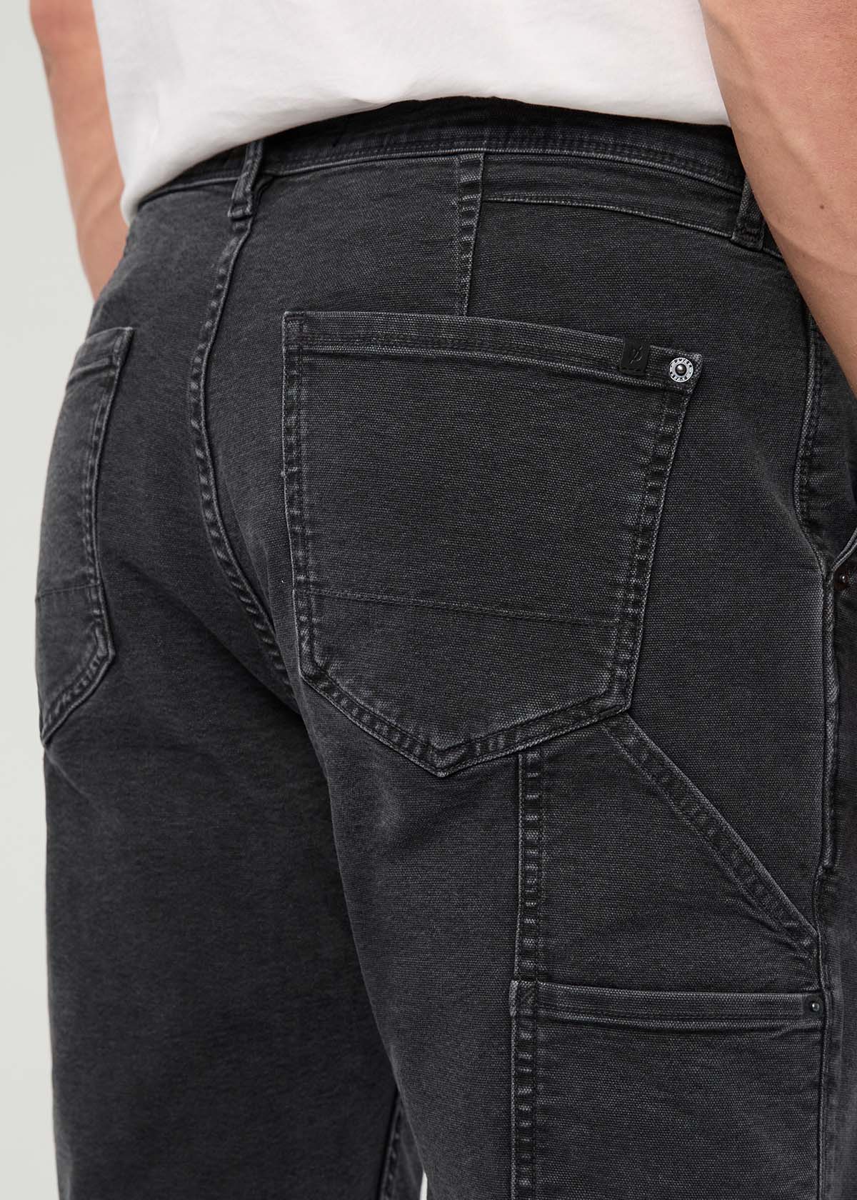 pantalon-de-charpentier-en-toile-extensible-pour-homme-noir - détail de la poche arrière