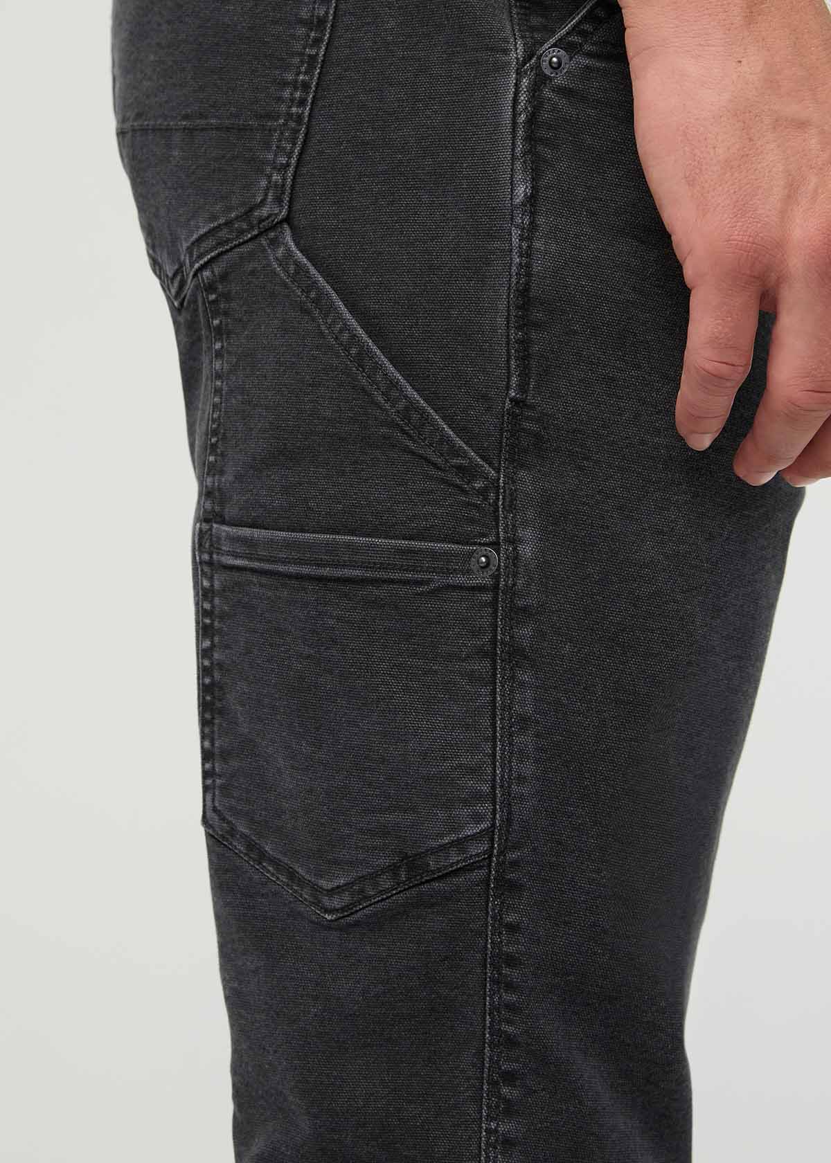 pantalon-de-menuisier-en-toile-extensible-pour-homme-noir - détail de la poche droite