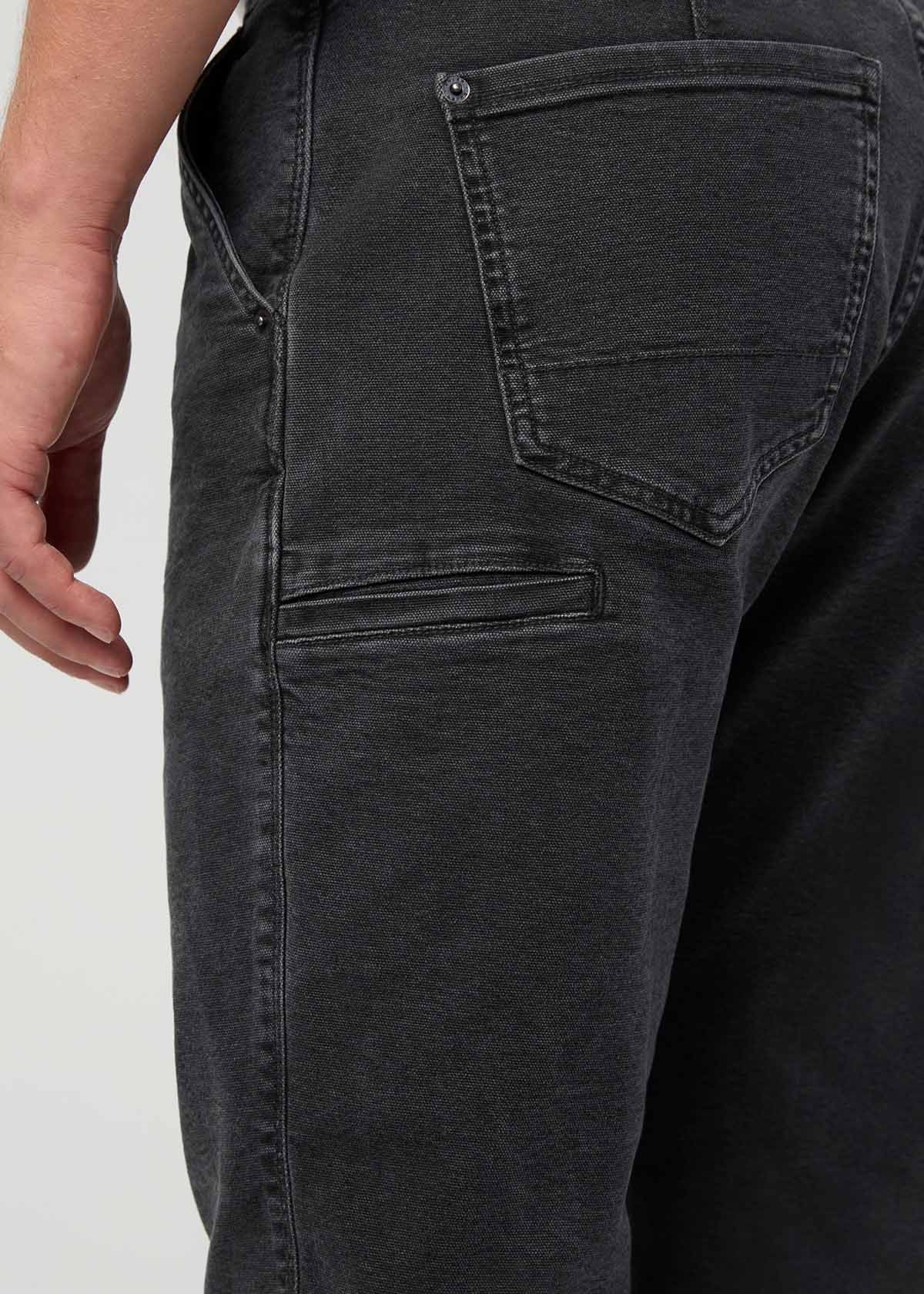 pantalon-de-menuisier-en-toile-extensible-pour-homme-noir - détail de la poche gauche