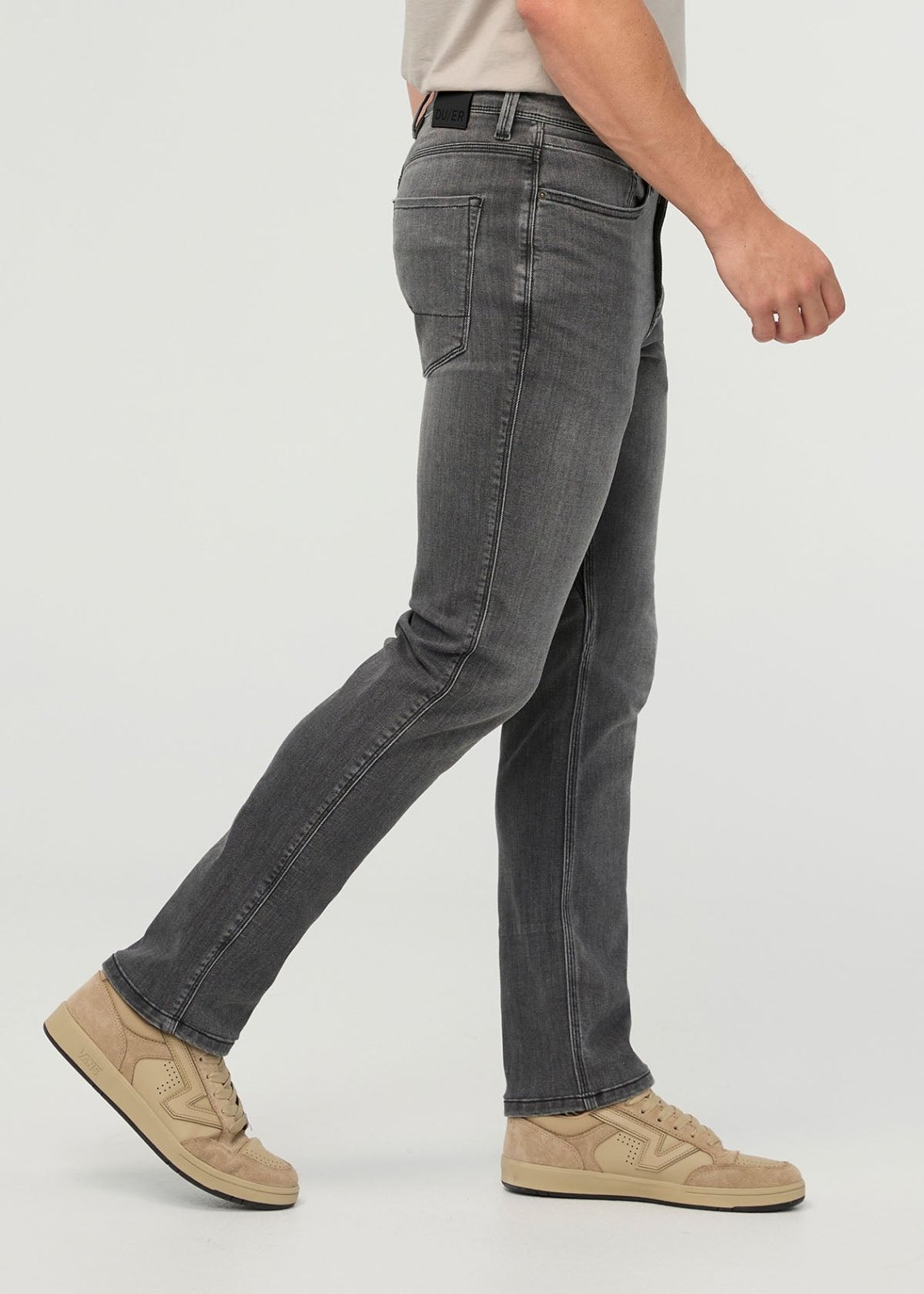 Jean Performance pour homme, coupe slim droite, gris vintage, côté