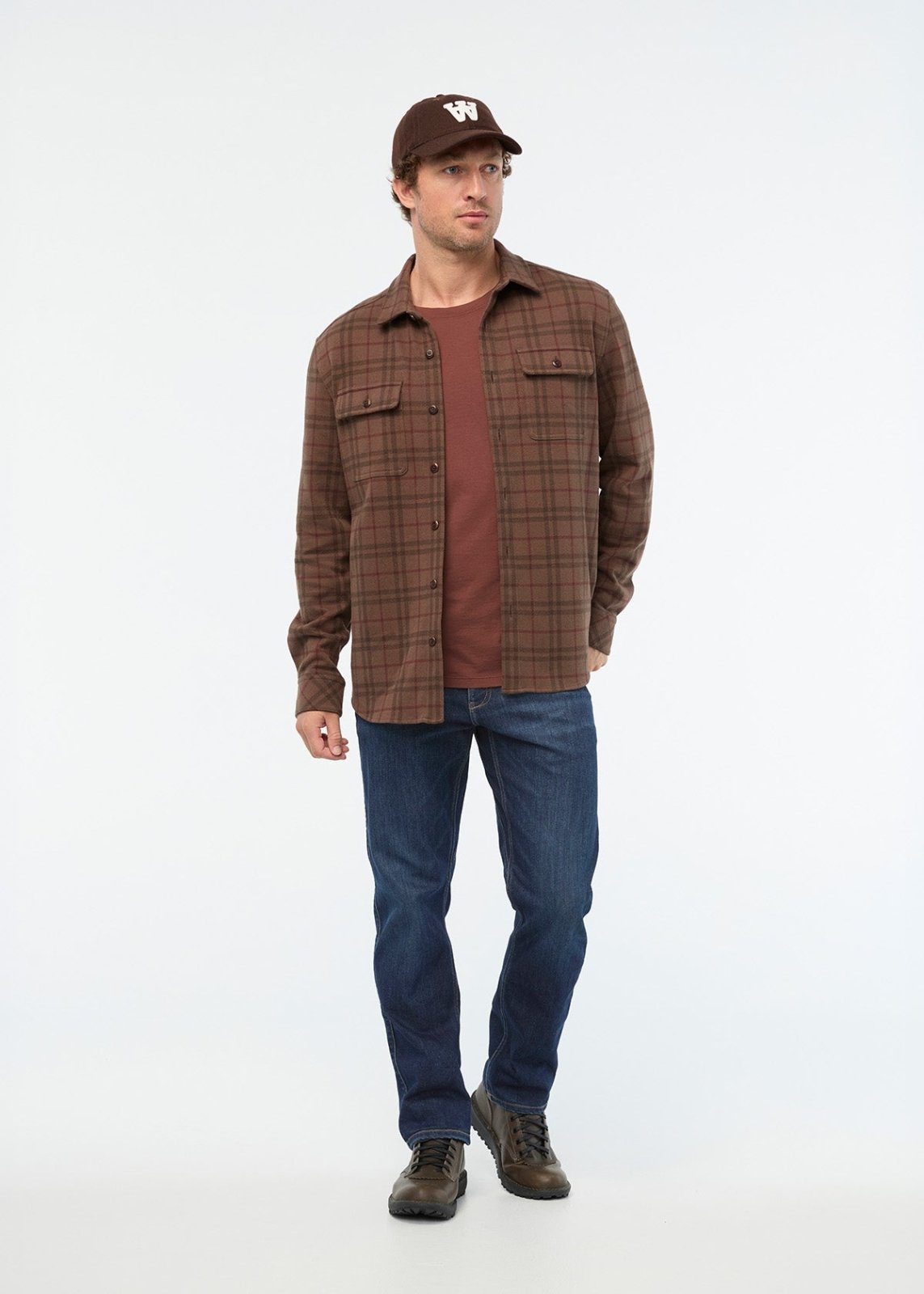 Men's Cold Front Straight Fit Fleece Stretch Jeans front full body