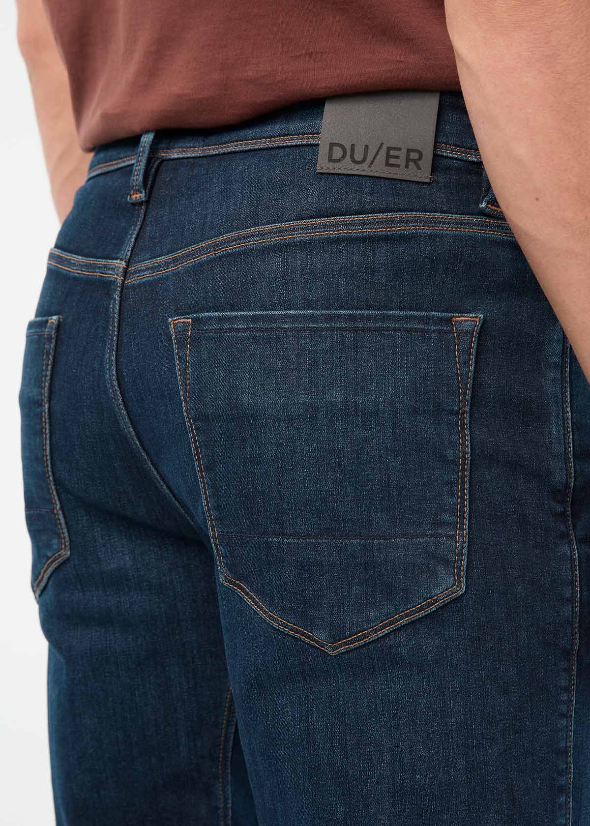 Men's Cold Front Straight Fit Fleece Stretch Jeans back pocket detail