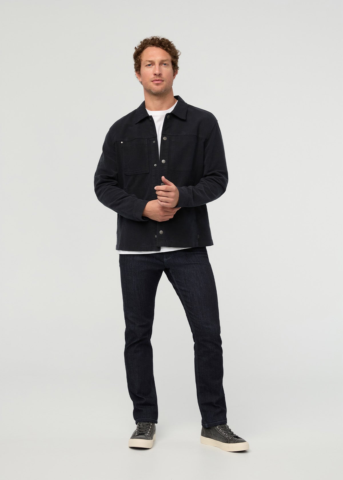Men's Performance Denim Slim Straight Rinse front full body