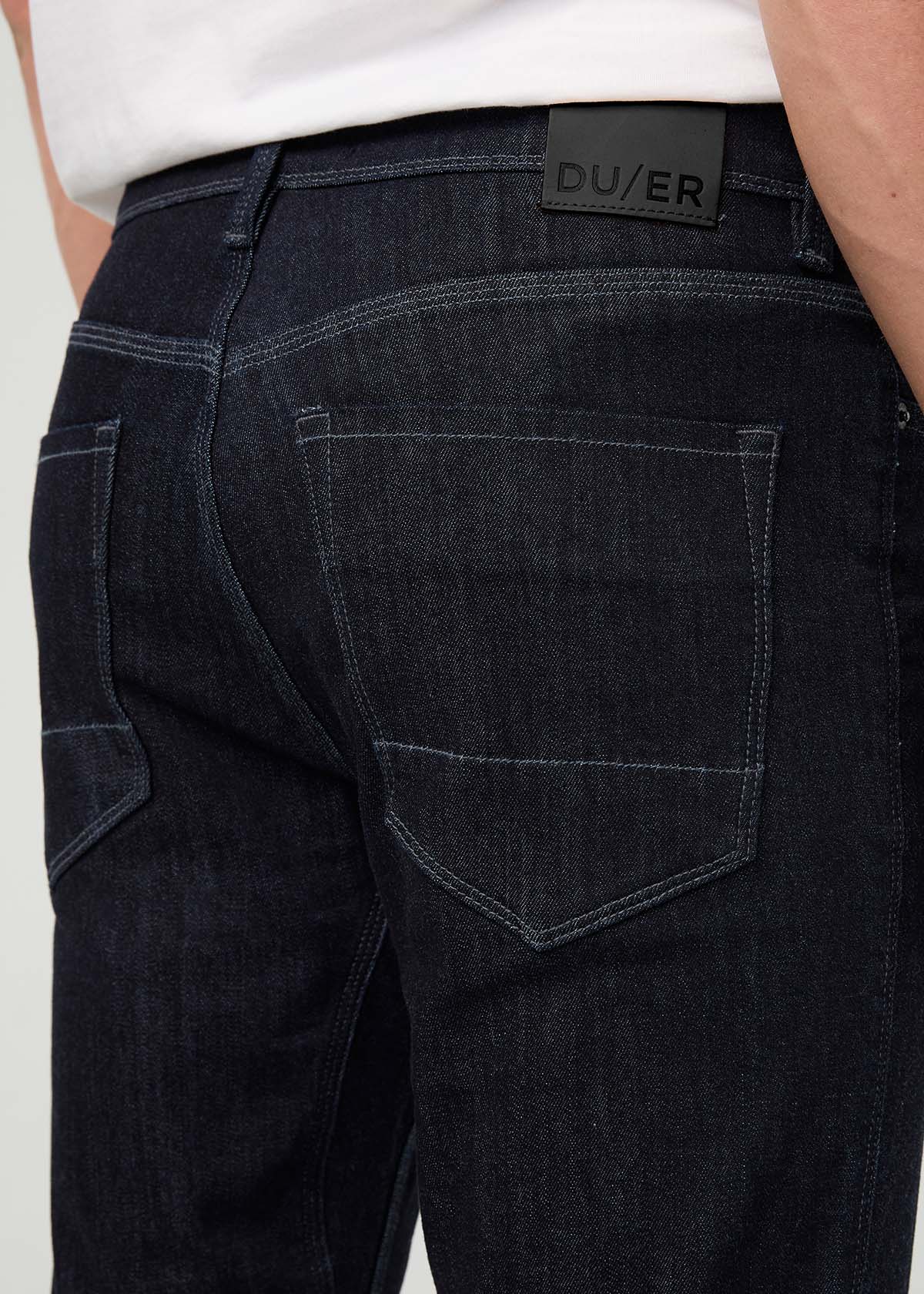 Men's Performance Denim Slim Straight Rinse back pocket detail