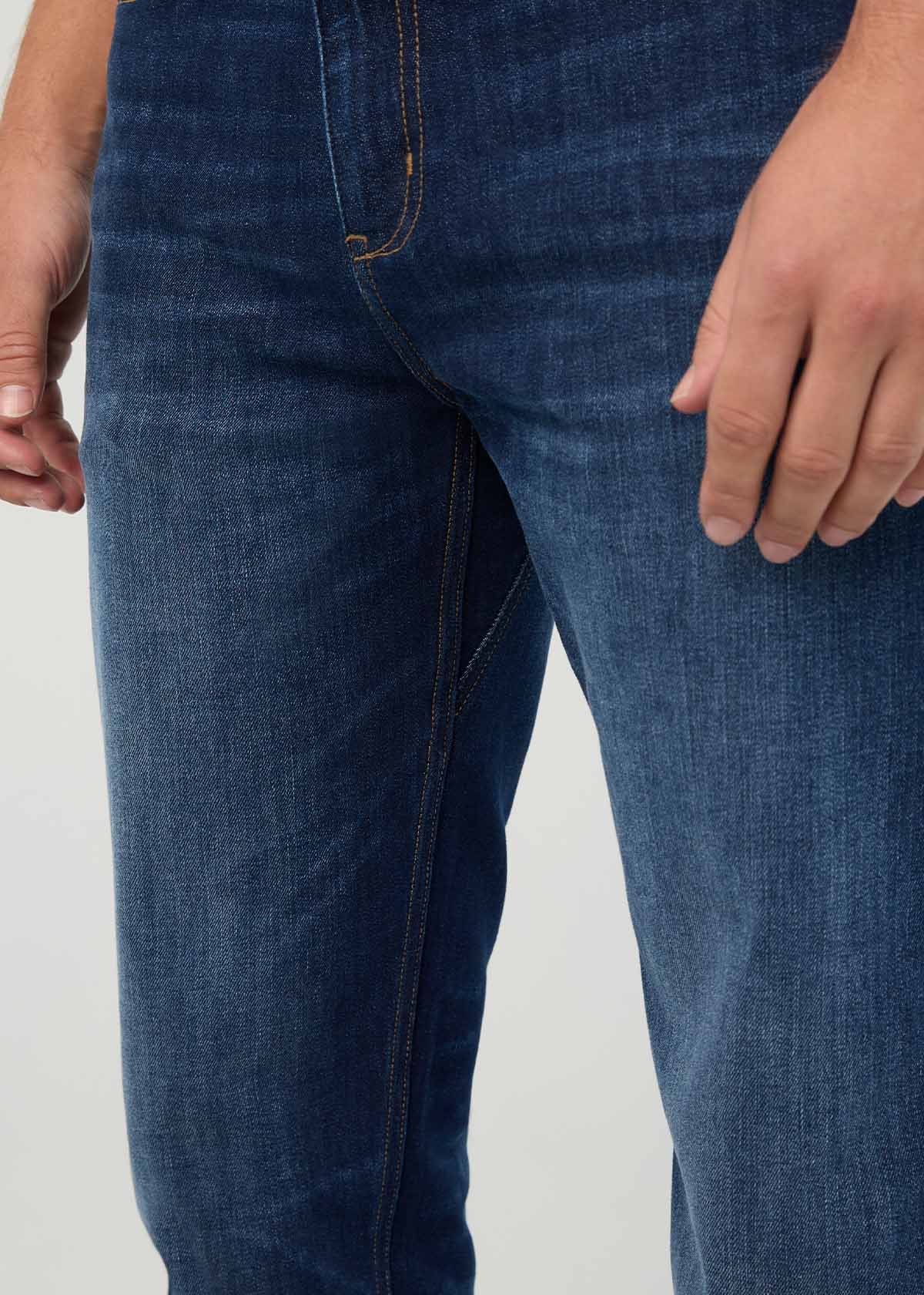 mens-performance-denim-plus-straight-heritage-indigo front close up