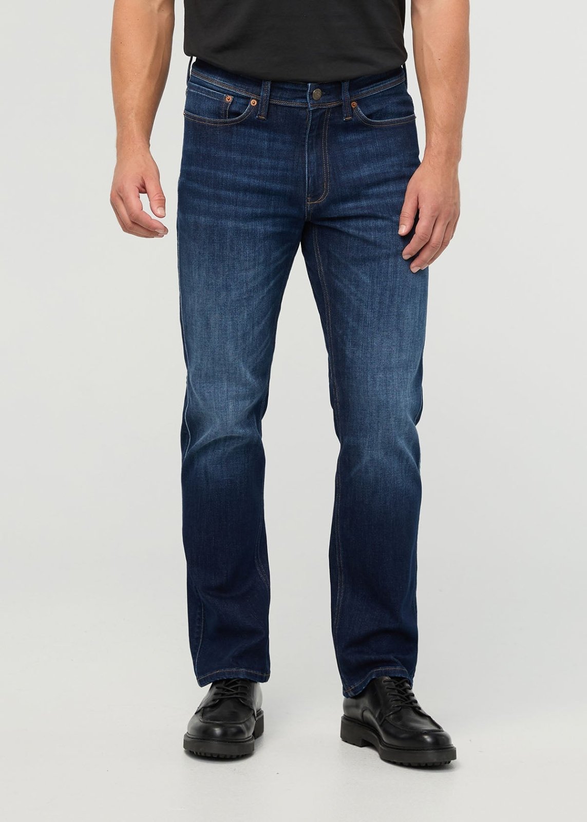 Jeans stretch Heritage Indigo coupe droite pour homme – Vue de face