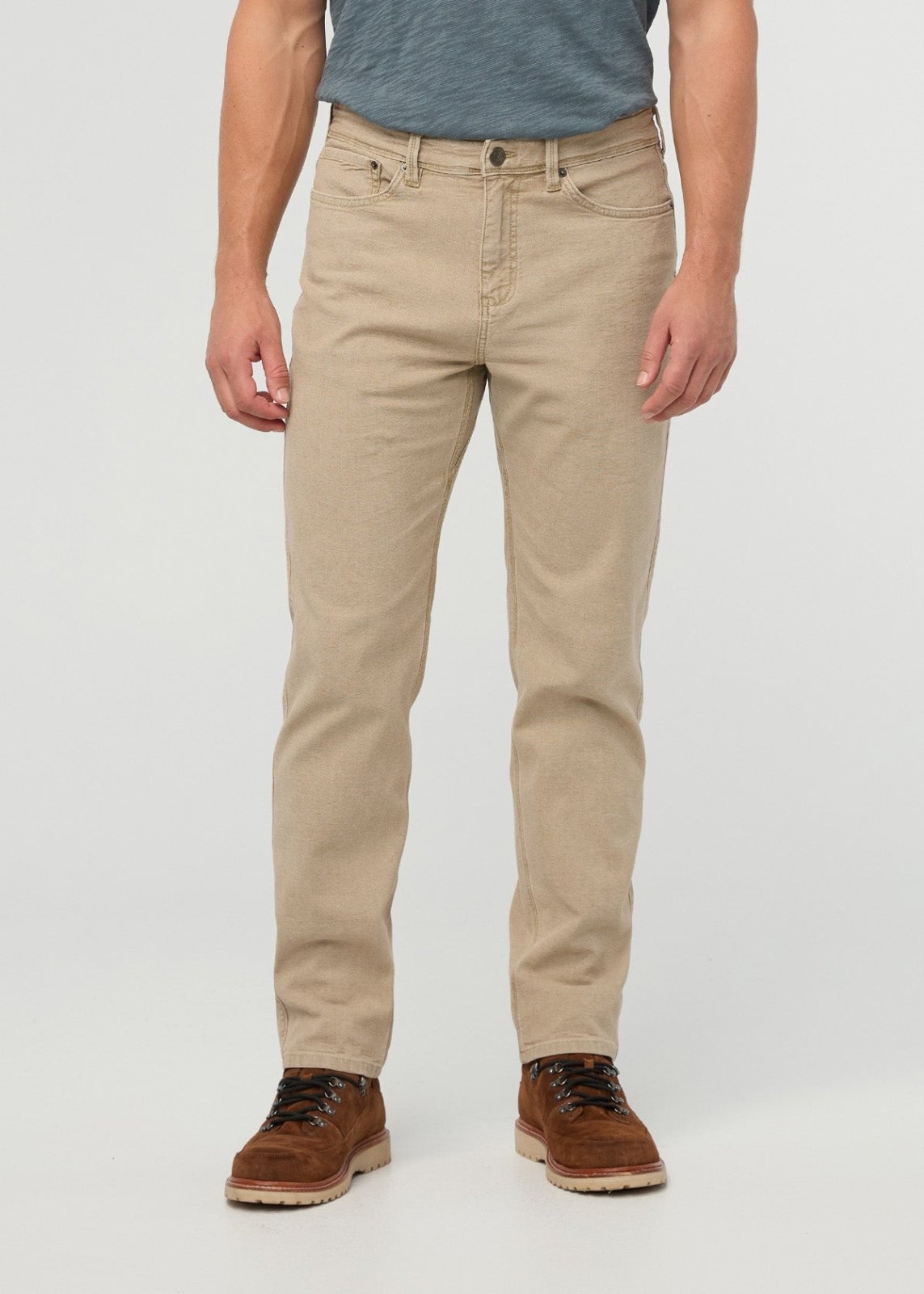 mens-stretch-canvas-loose-taper-tan front