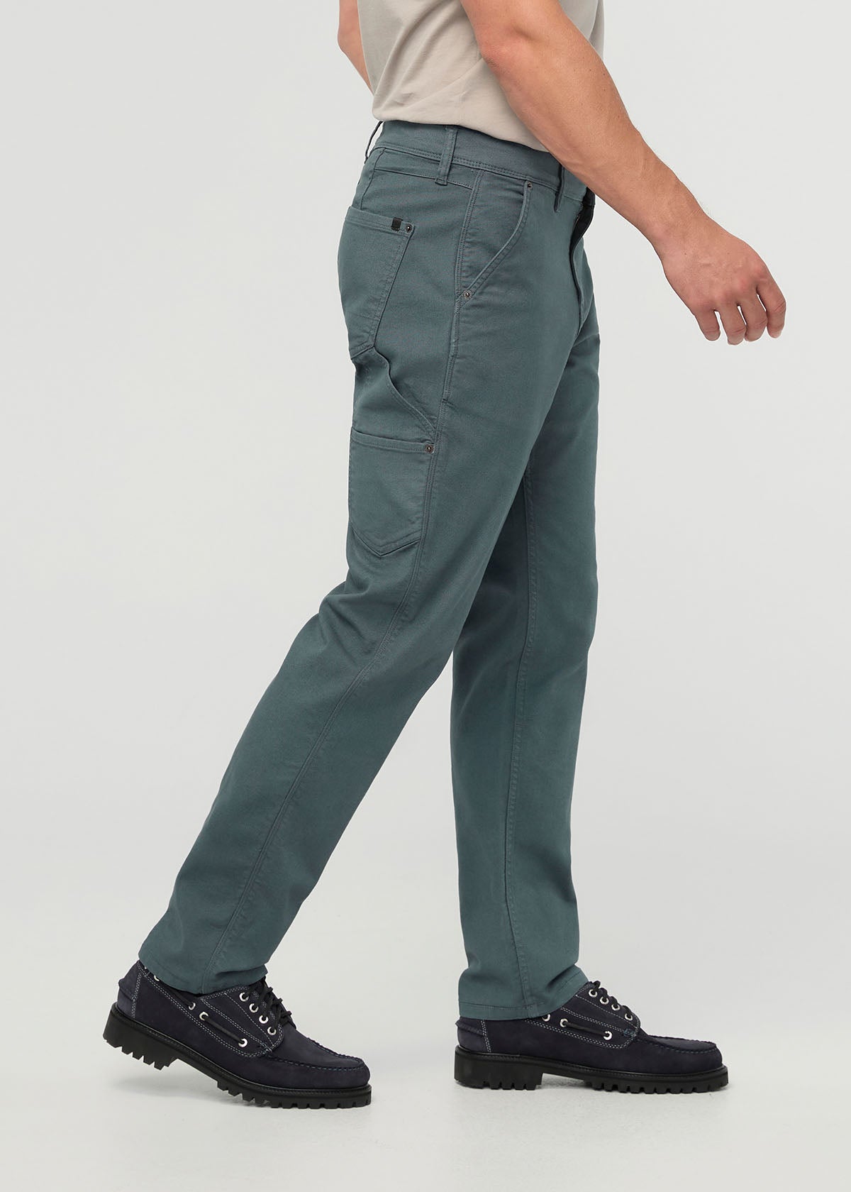 pantalon-de-charpentier-en-toile-extensible-pour-homme-teint-en-pièce-bleu-ardoise - côté