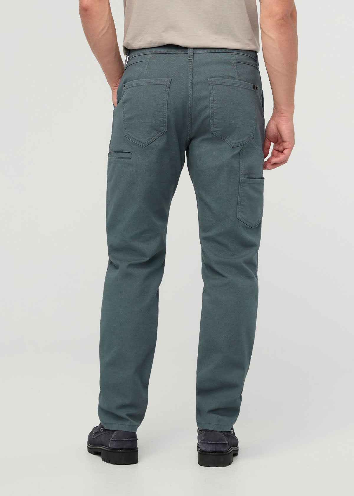 pantalon-de-menuisier-en-toile-extensible-pour-homme-teint-en-pièce-bleu-ardoise - dos