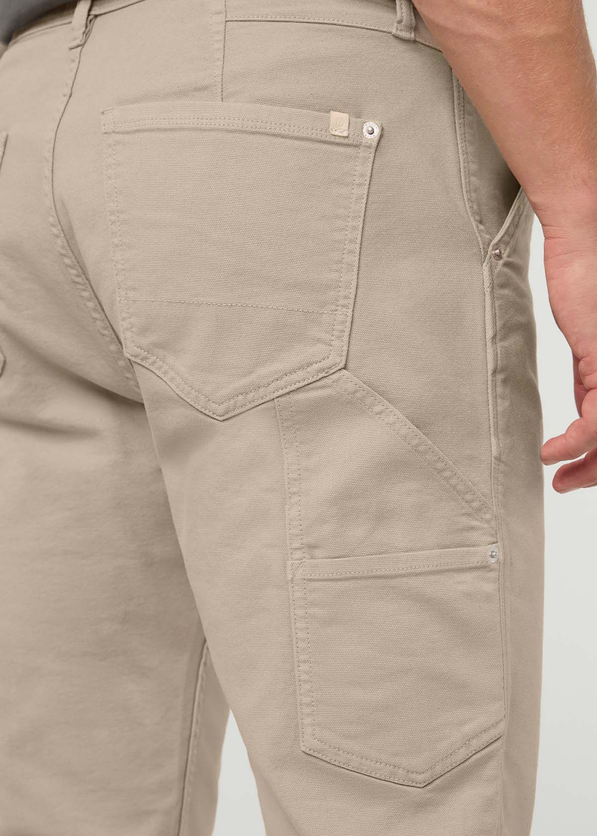 pantalon-de-menuisier-en-toile-extensible-pour-homme-teinture-à-la-pièce-couleur-sable - détail de la poche arrière