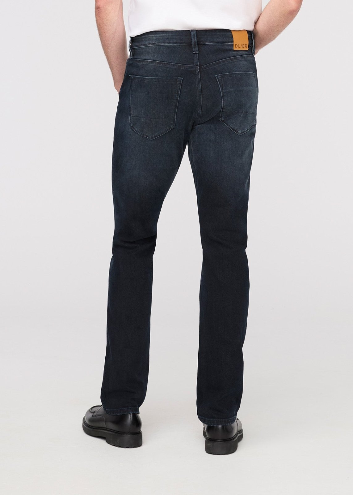 mens carbon stone slim straight fit stretch jeans back