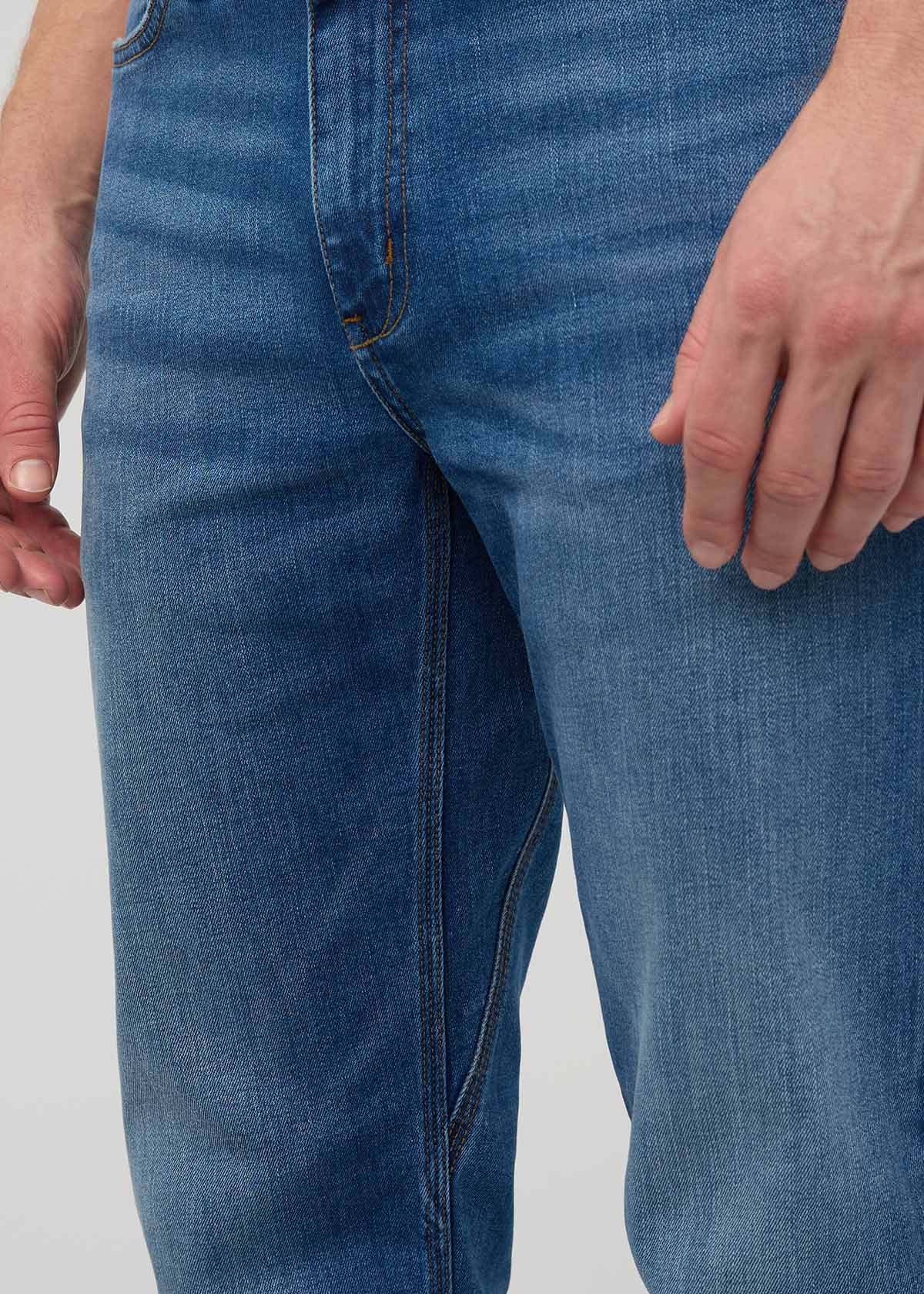 Men's Alpine Indigo Straight Fit Stretch Jeans Gusset