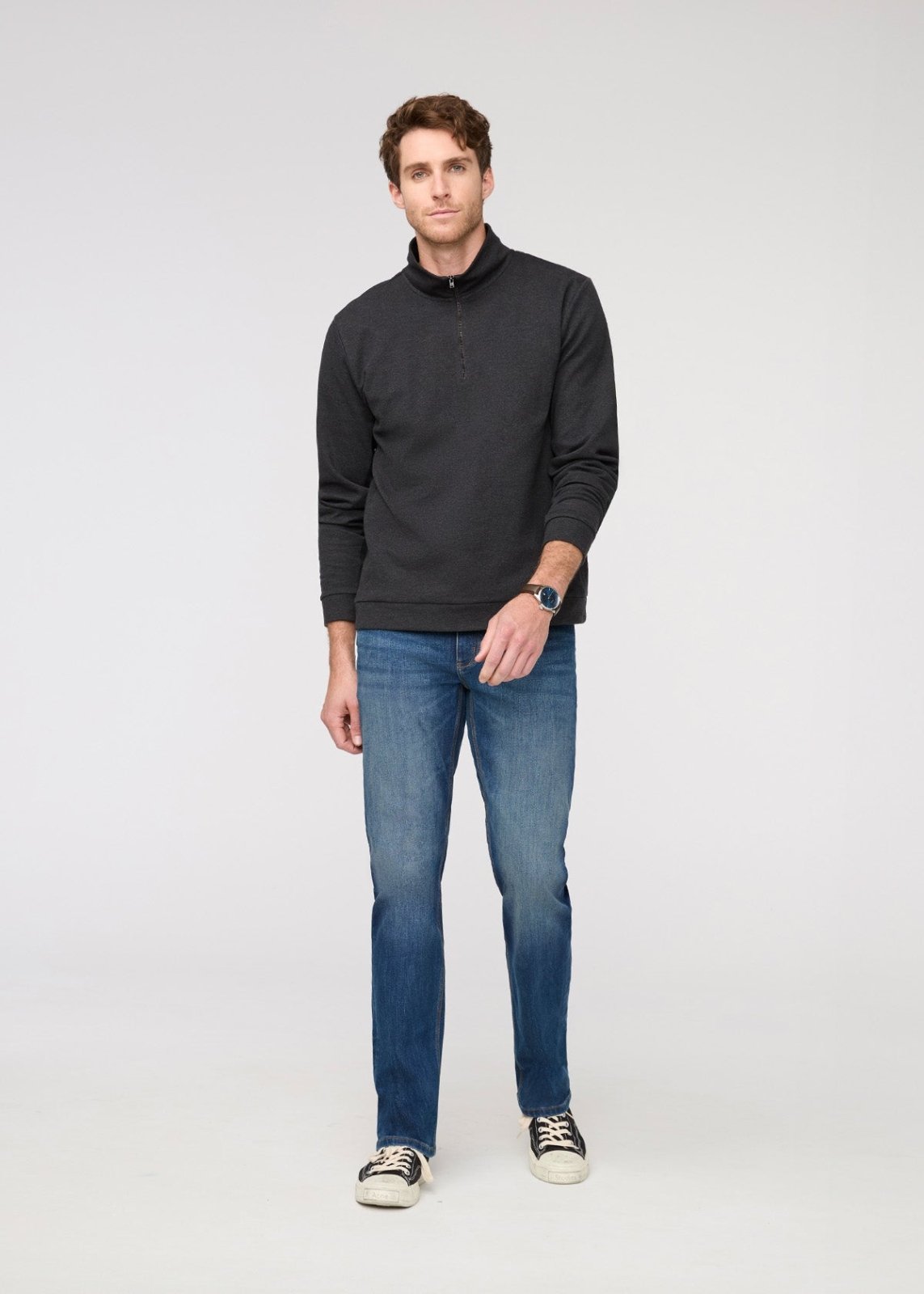 Hommes Dustbowl Blue Straight Fit Stretch Jeans Full Body