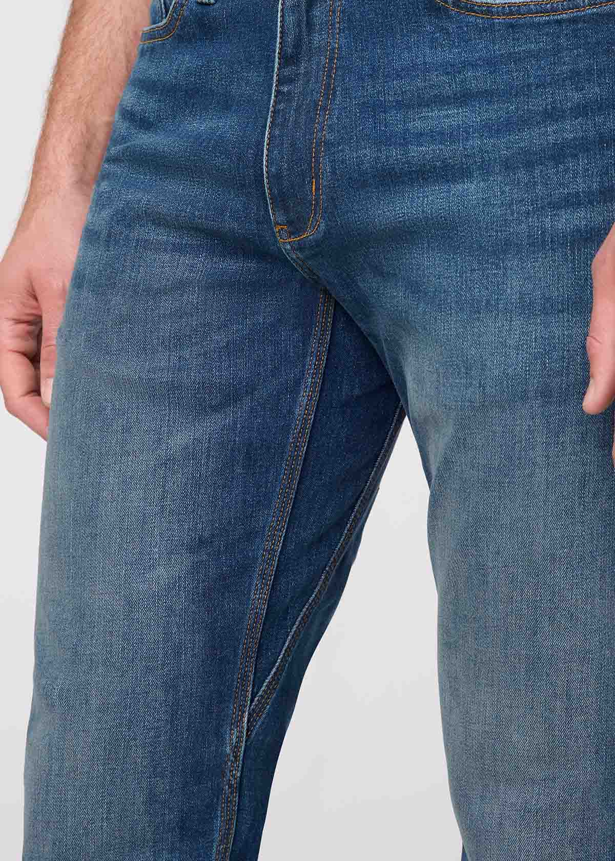 Hommes Dustbowl Blue Straight Fit Stretch Jeans Gusset