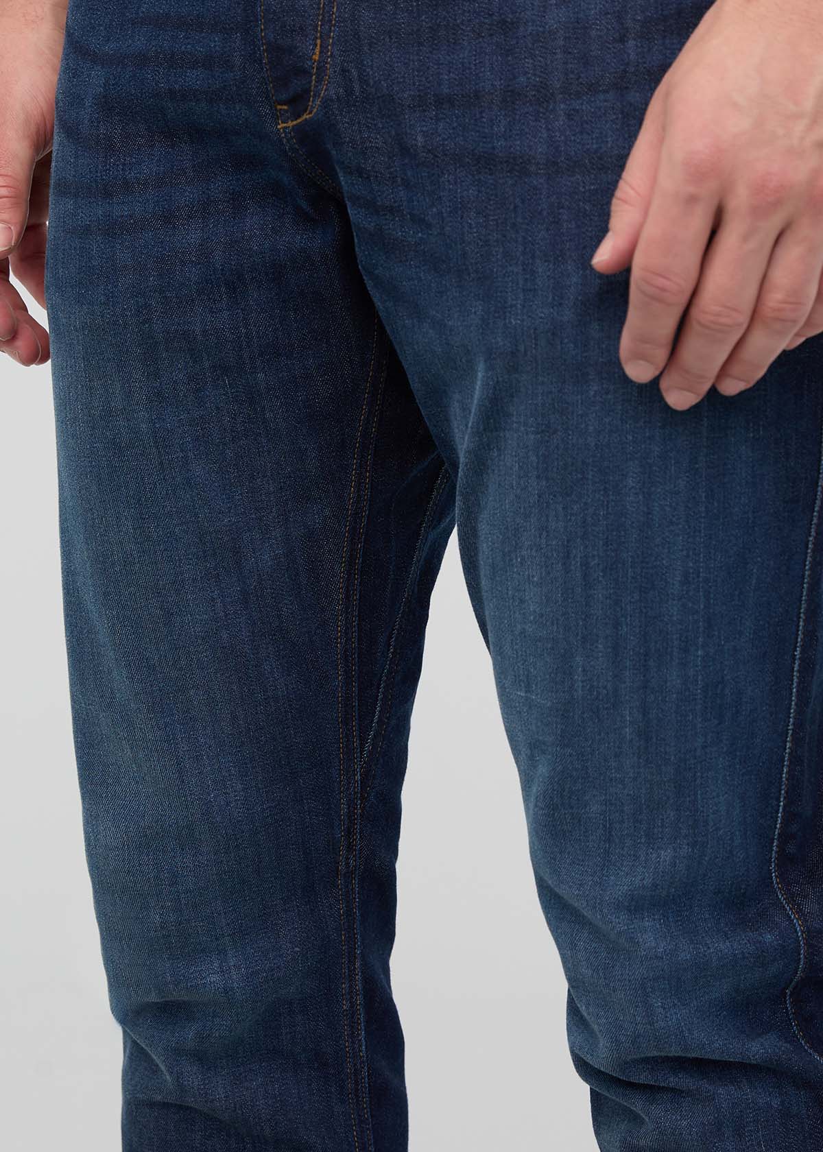 Men's Marina Blue Relaxed Fit Stretch Jeans Gusset