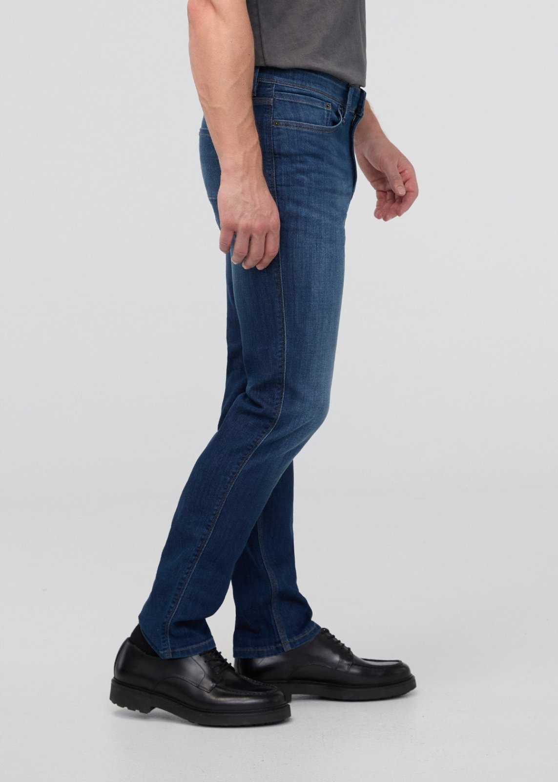 mens performance denim slim straight ocean swell side