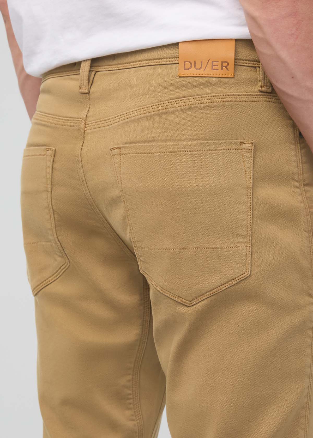 mens camel relaxed fit dress sweatpant back pocket detail