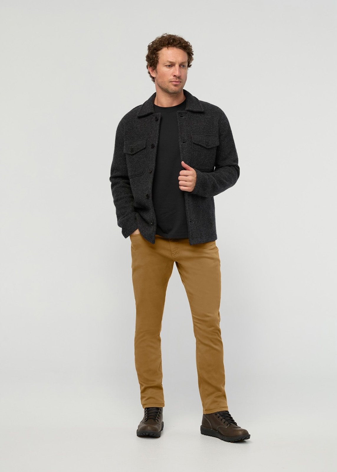Men's Caramel Relaxed Fit Dress Sweatpant full body