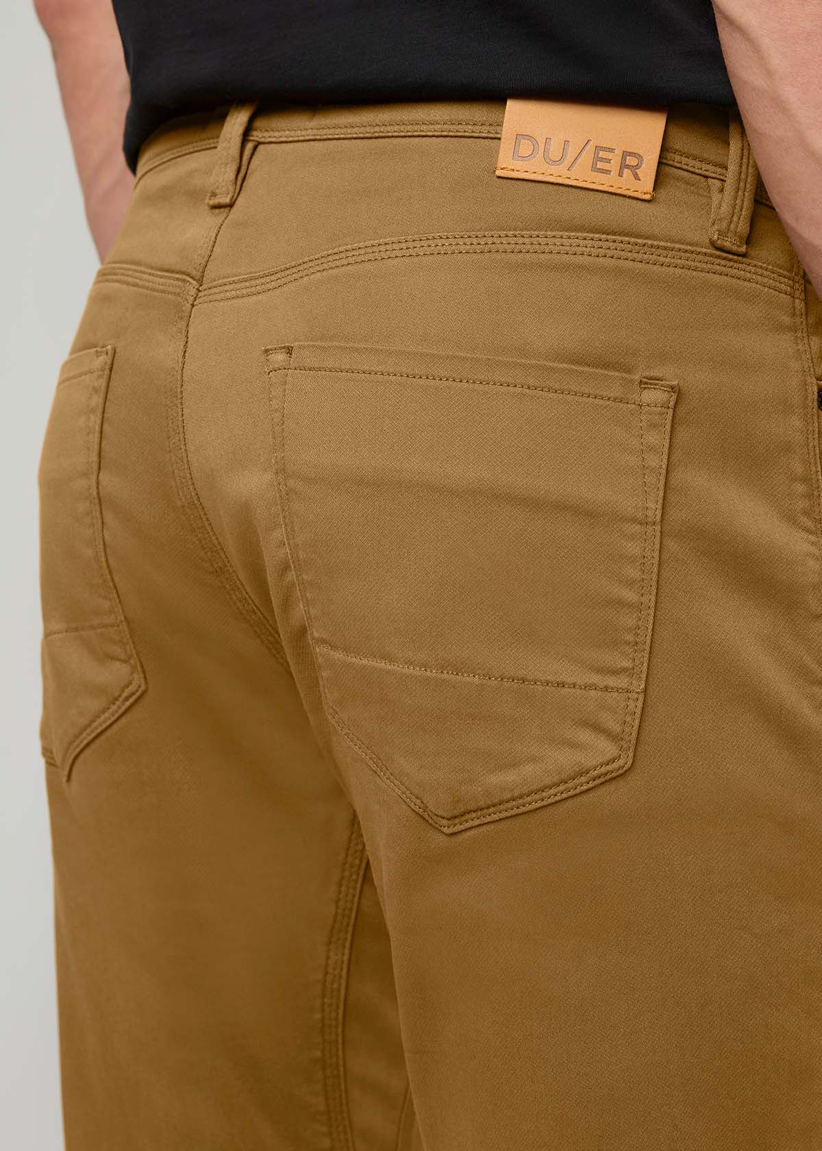 Men's Caramel Relaxed Fit Dress Sweatpant back pocket detail