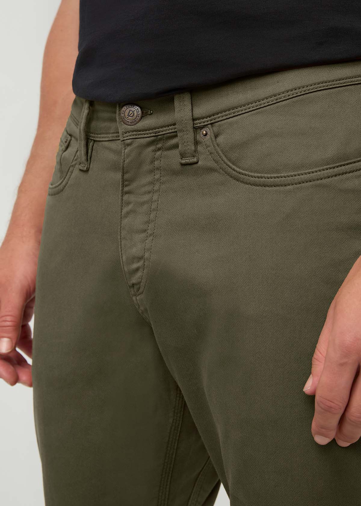 Men's Kelp Relaxed Fit Dress Sweatpant front zipper detail