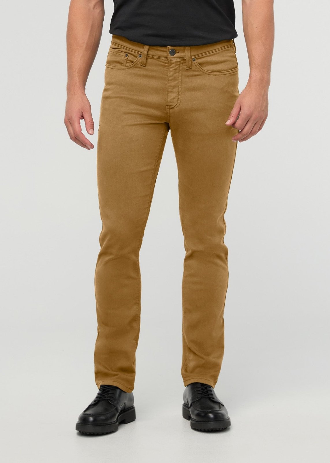 mens-no-sweat-slim-straight-caramel front
