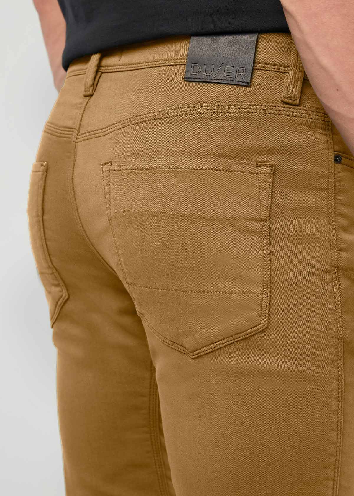 mens-no-sweat-slim-straight-caramel back detail