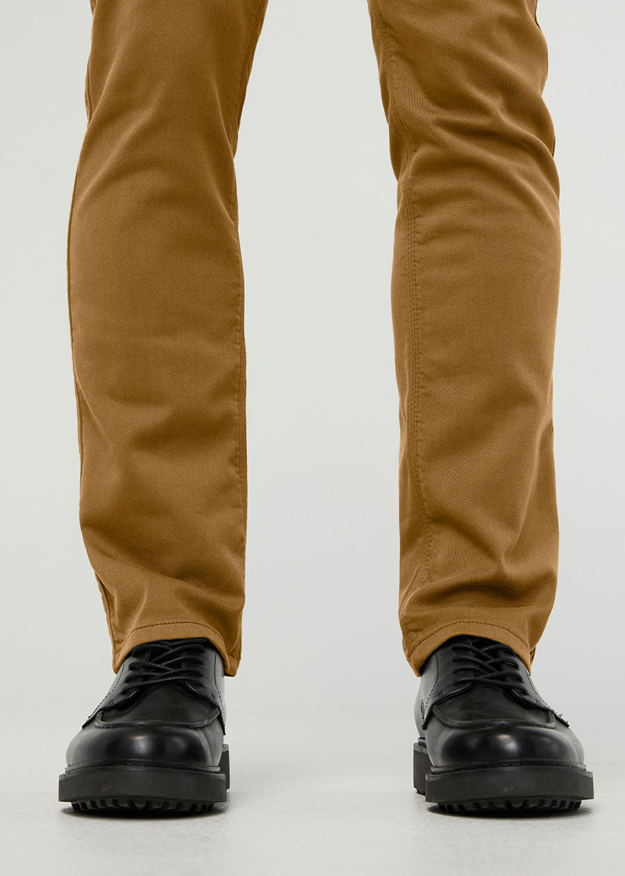 mens-no-sweat-slim-straight-caramel ankle detail
