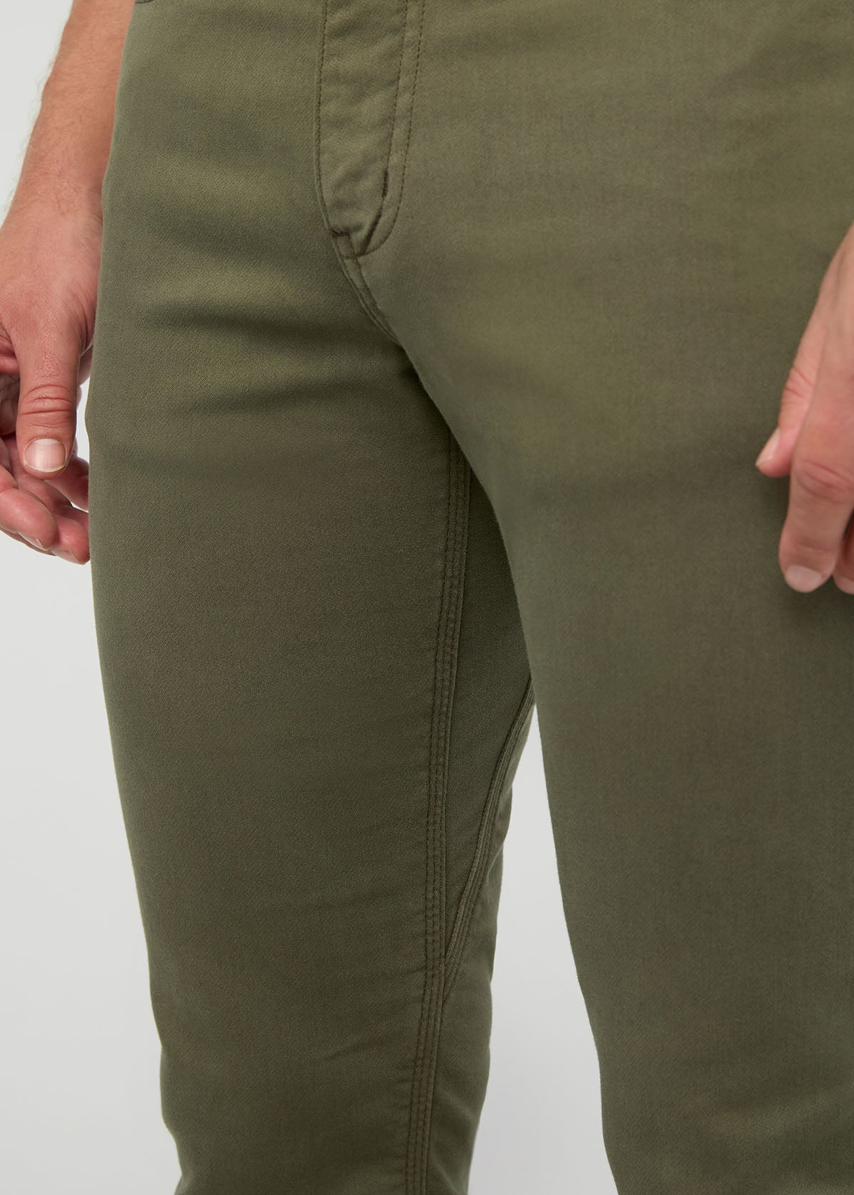 Men's Kelp Slim Straight Fit Dress Sweatpant front gusset detail