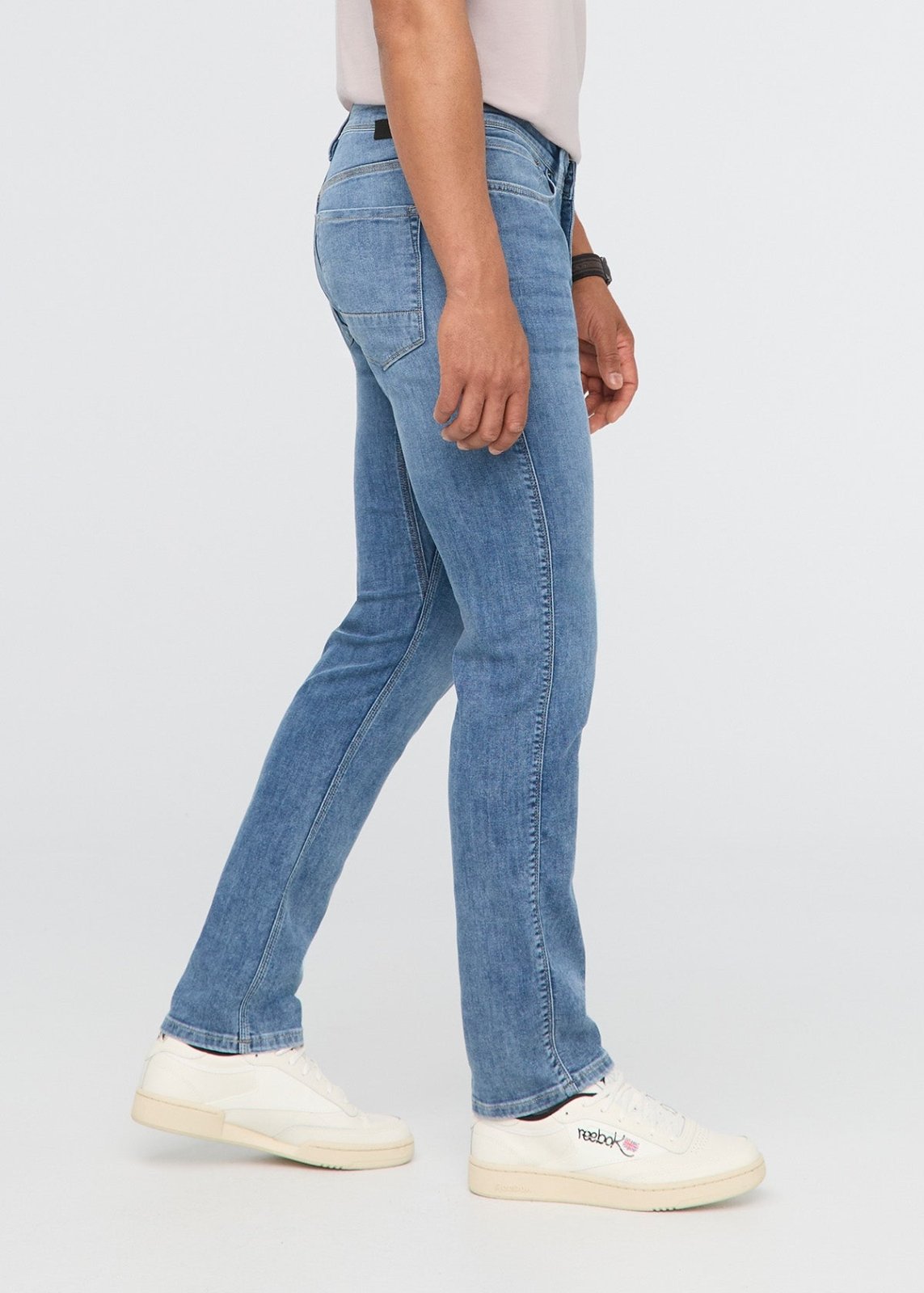 mens performance denim lite slim straight slate indigo side