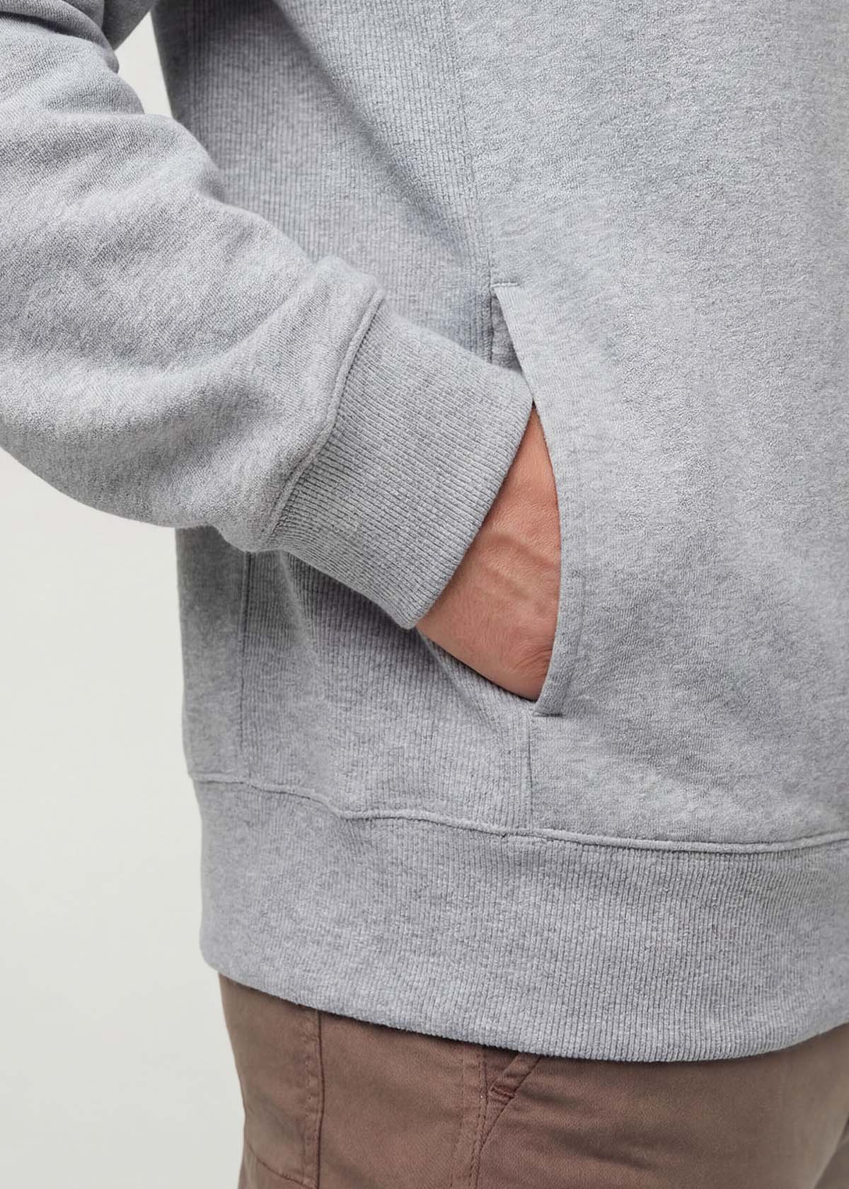Men's Heather Grey DuraSoft Fleece Motion Hoodie Pocket