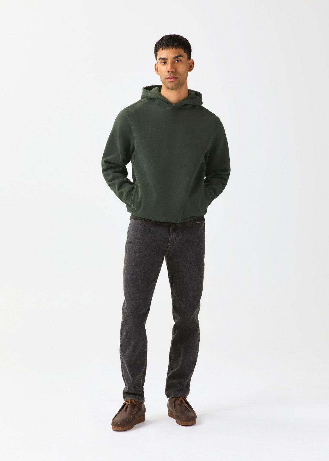durasoft-fleece-motion-hoodie-evergreen : vue de face complète