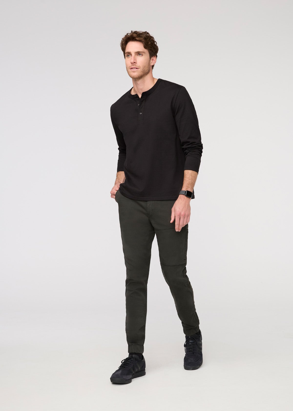 Men's dark green Athletic Jogger full body 