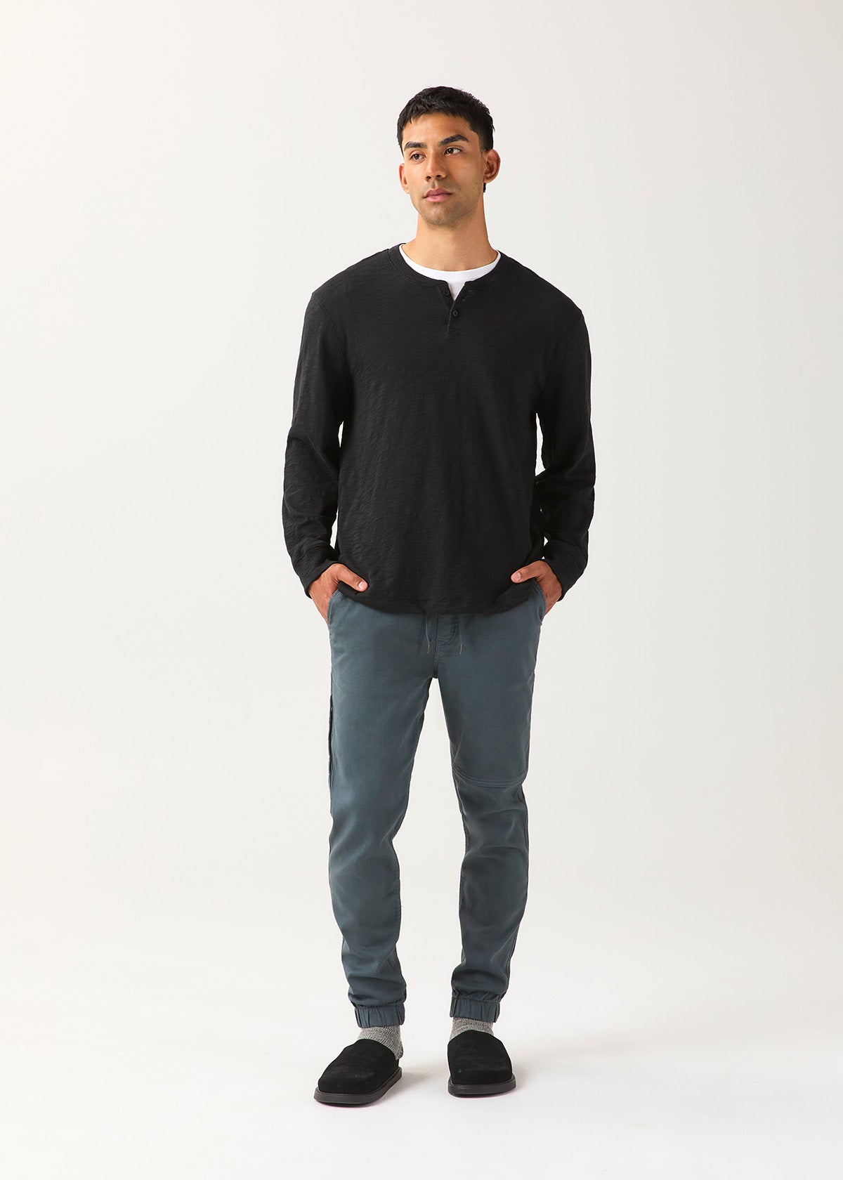Men's Slate Blue Athletic Jogger front full body