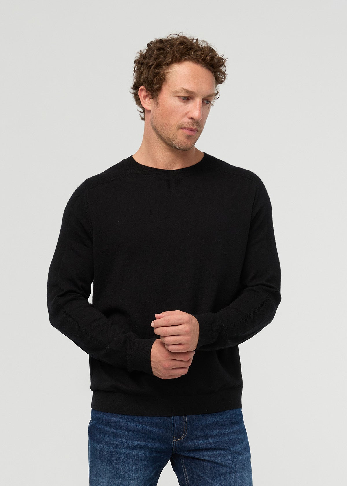 mens-easyknit-lite-col-rond-noir - face avant