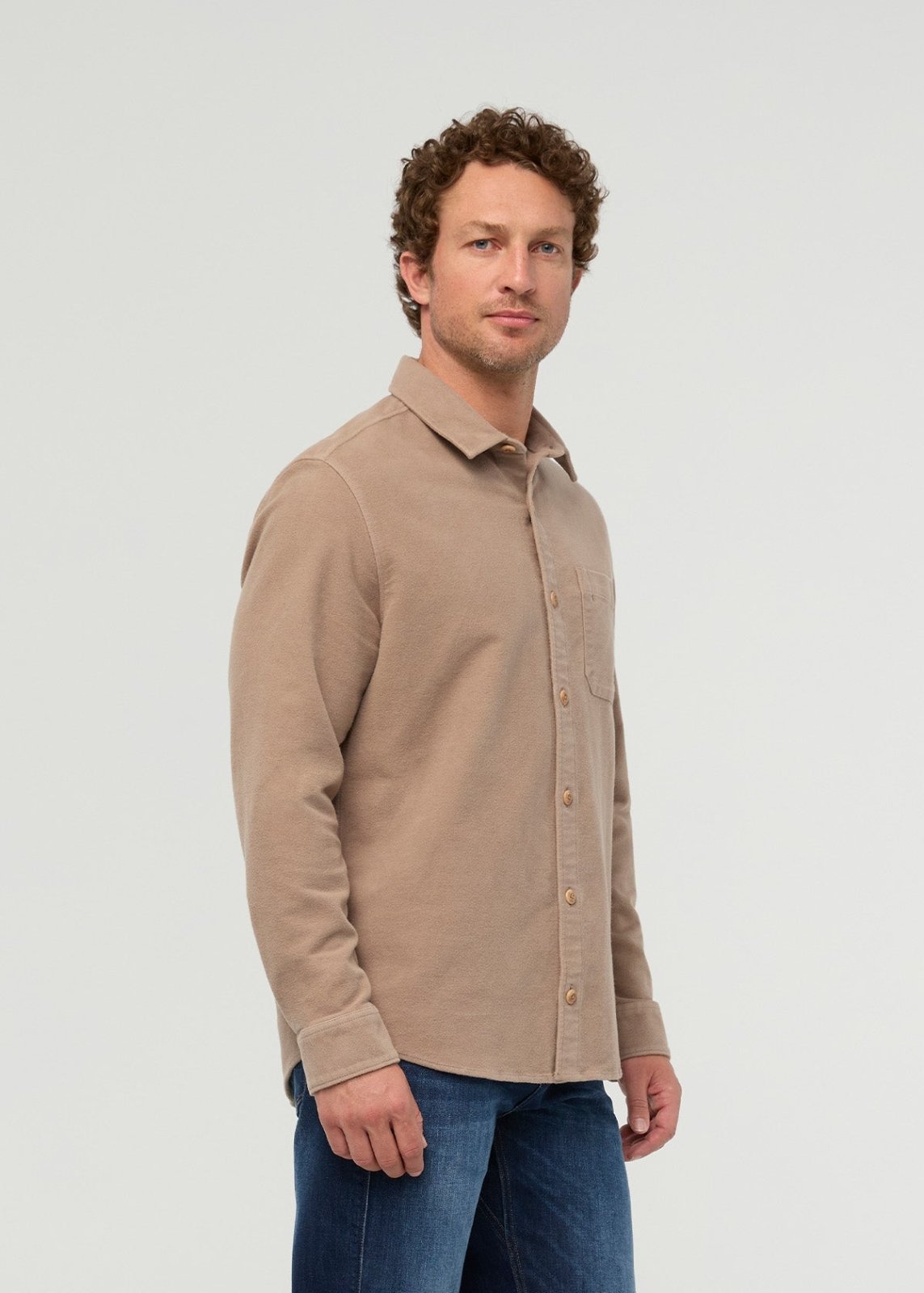 mens-no-sweat-moleskin-overshirt-desert-tan side