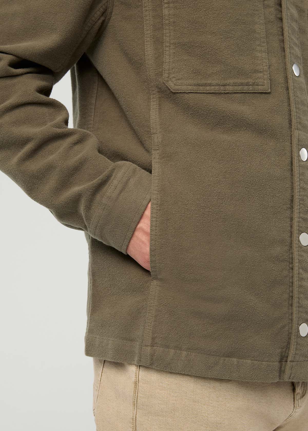 mens-no-sweat-moleskin-jacket-kelp front right pocket