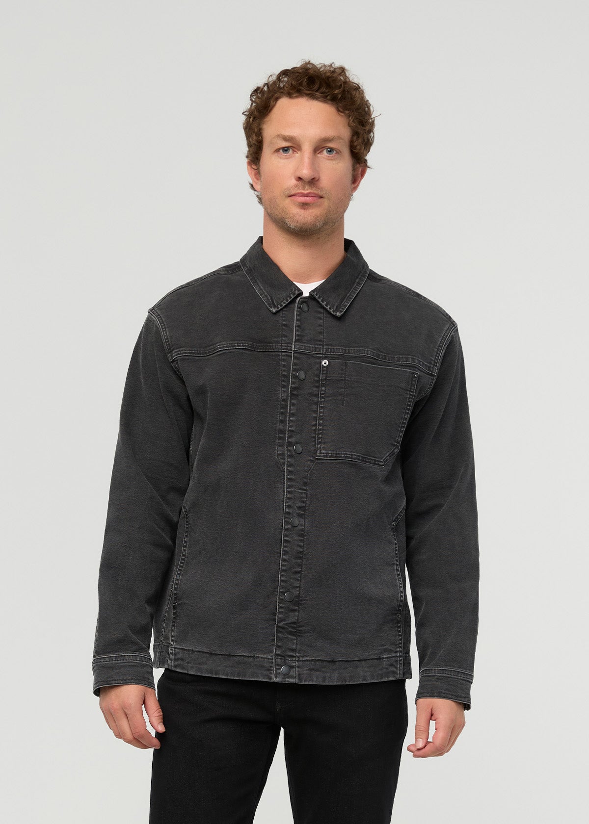 veste-de-travail-en-toile-extensible-pour-homme-noire - face avant