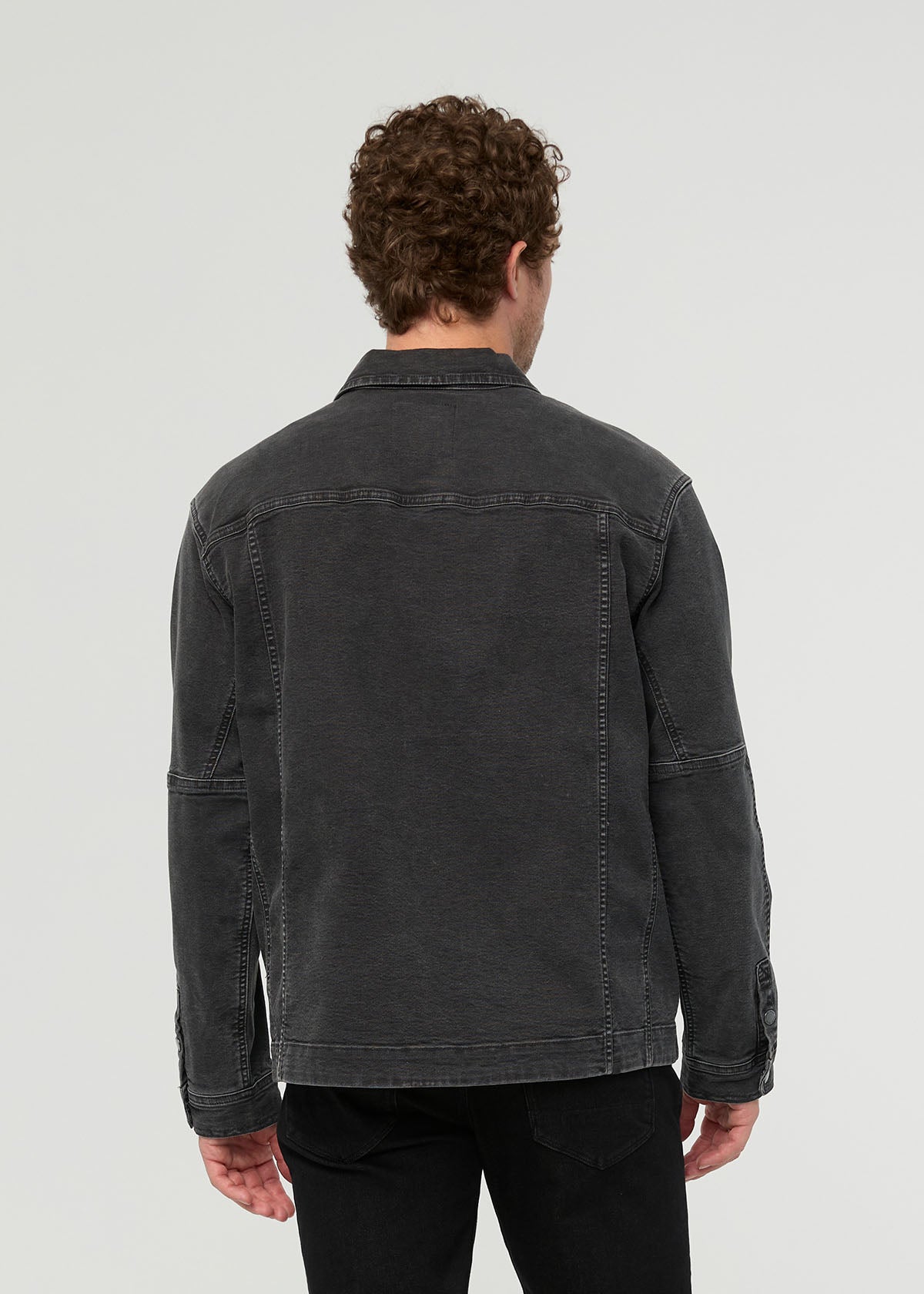 veste-de-travail-en-toile-extensible-pour-homme-noire - dos
