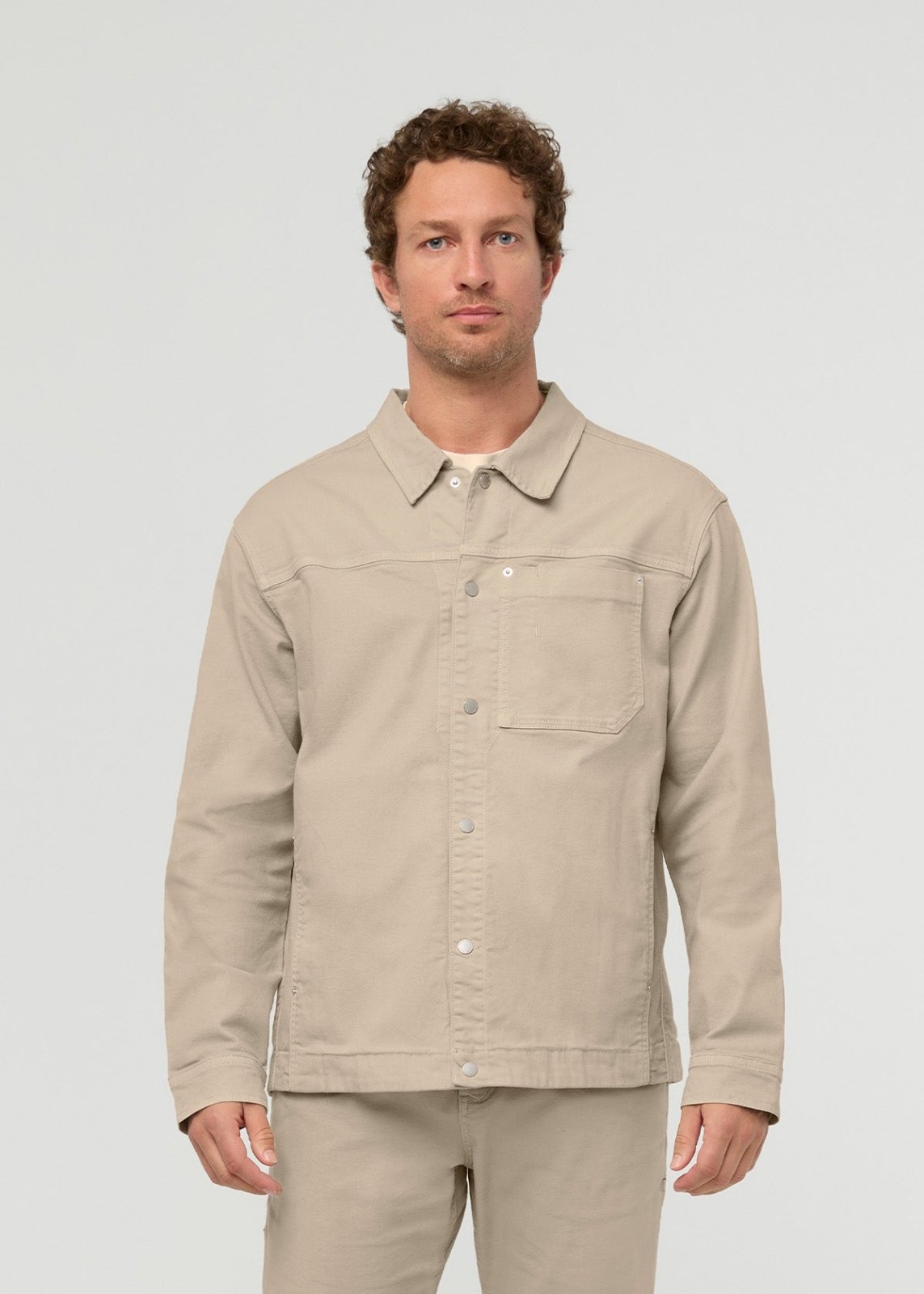 veste-de-travail-en-toile-extensible-pour-homme-teinture-dans-la-masse-couleur-sable - face avant