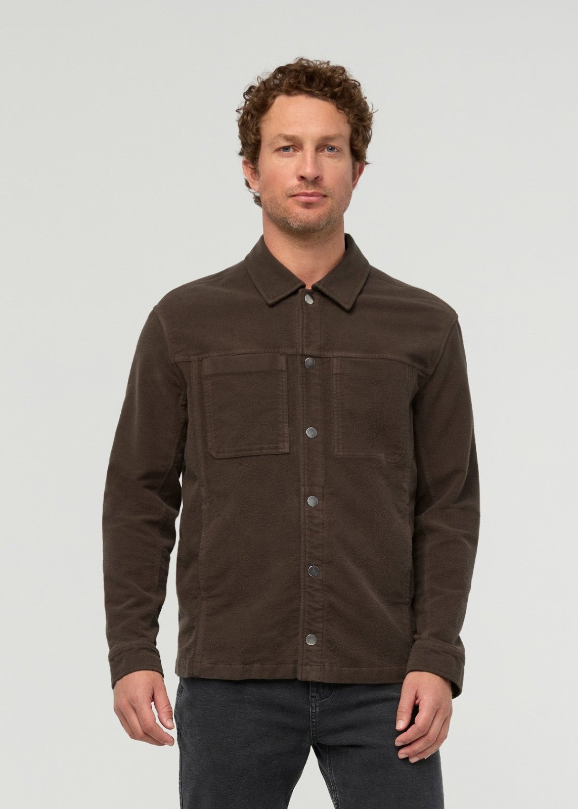 moleskin jacket in brown front